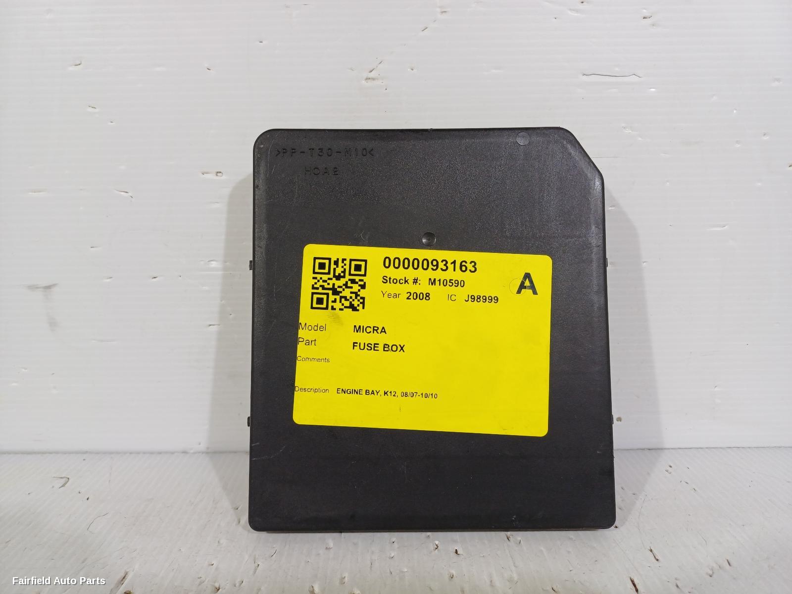 2007-2010 Nissan Micra Fuse Box