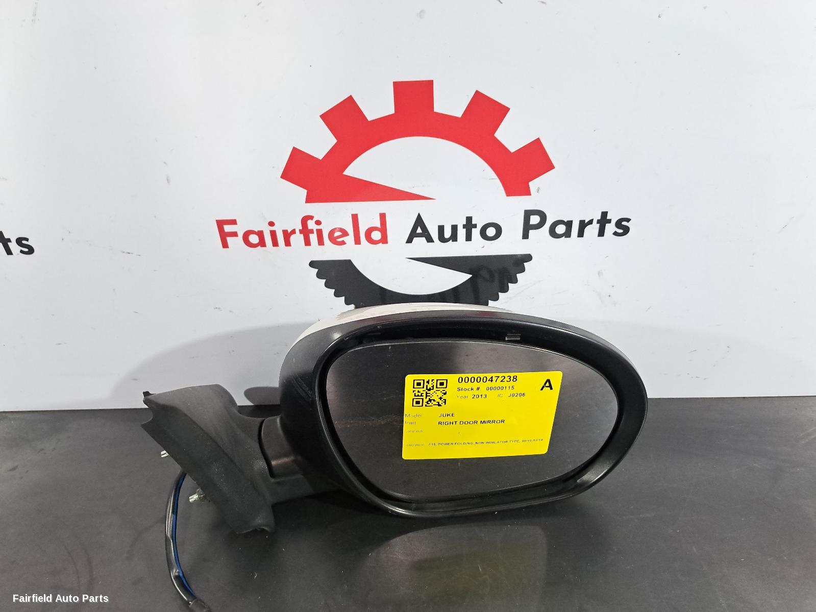 2010-2014 Nissan Juke Right Door Mirror