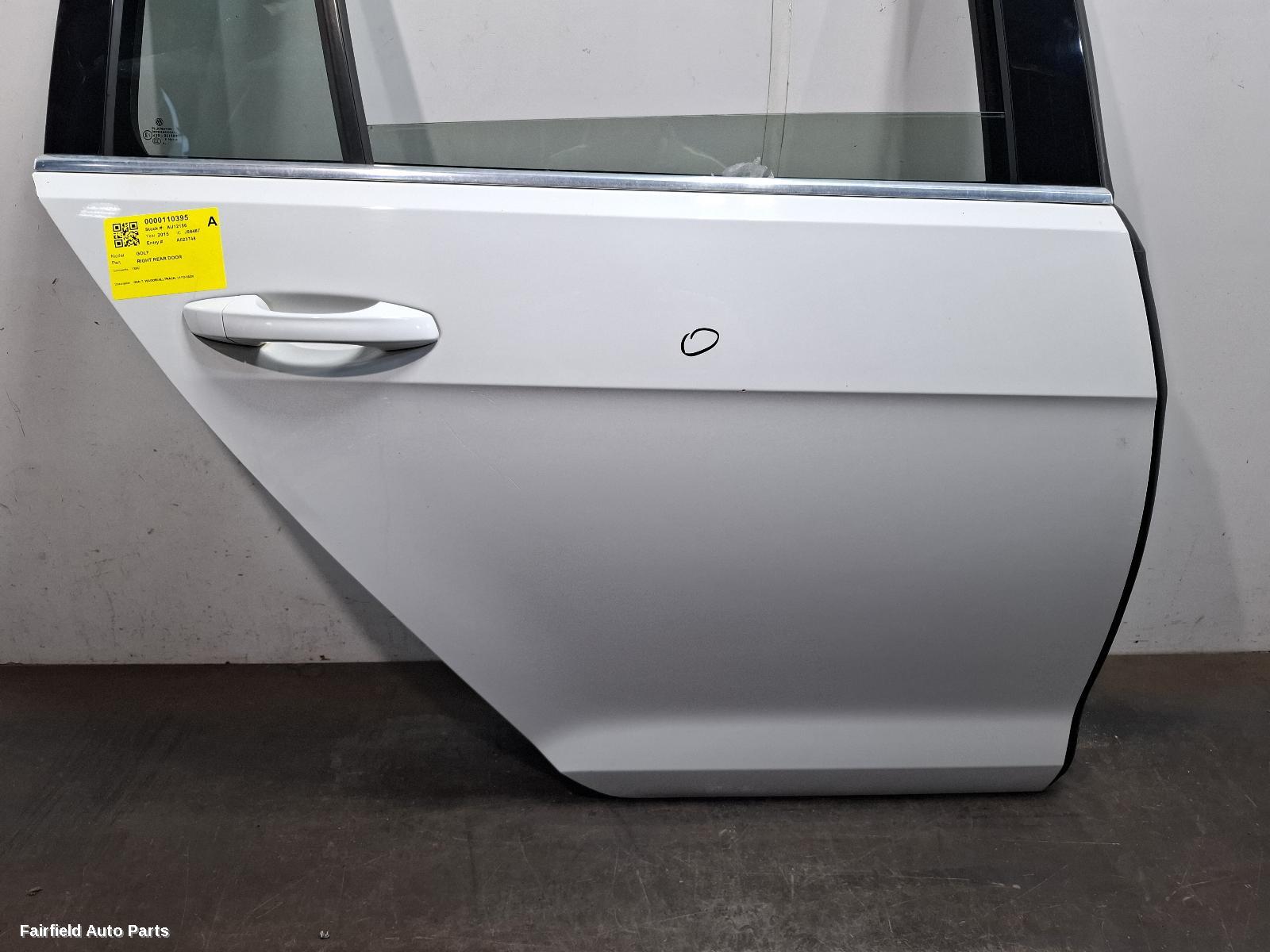2012-2020 Volkswagen Golf Right Rear Door Sliding