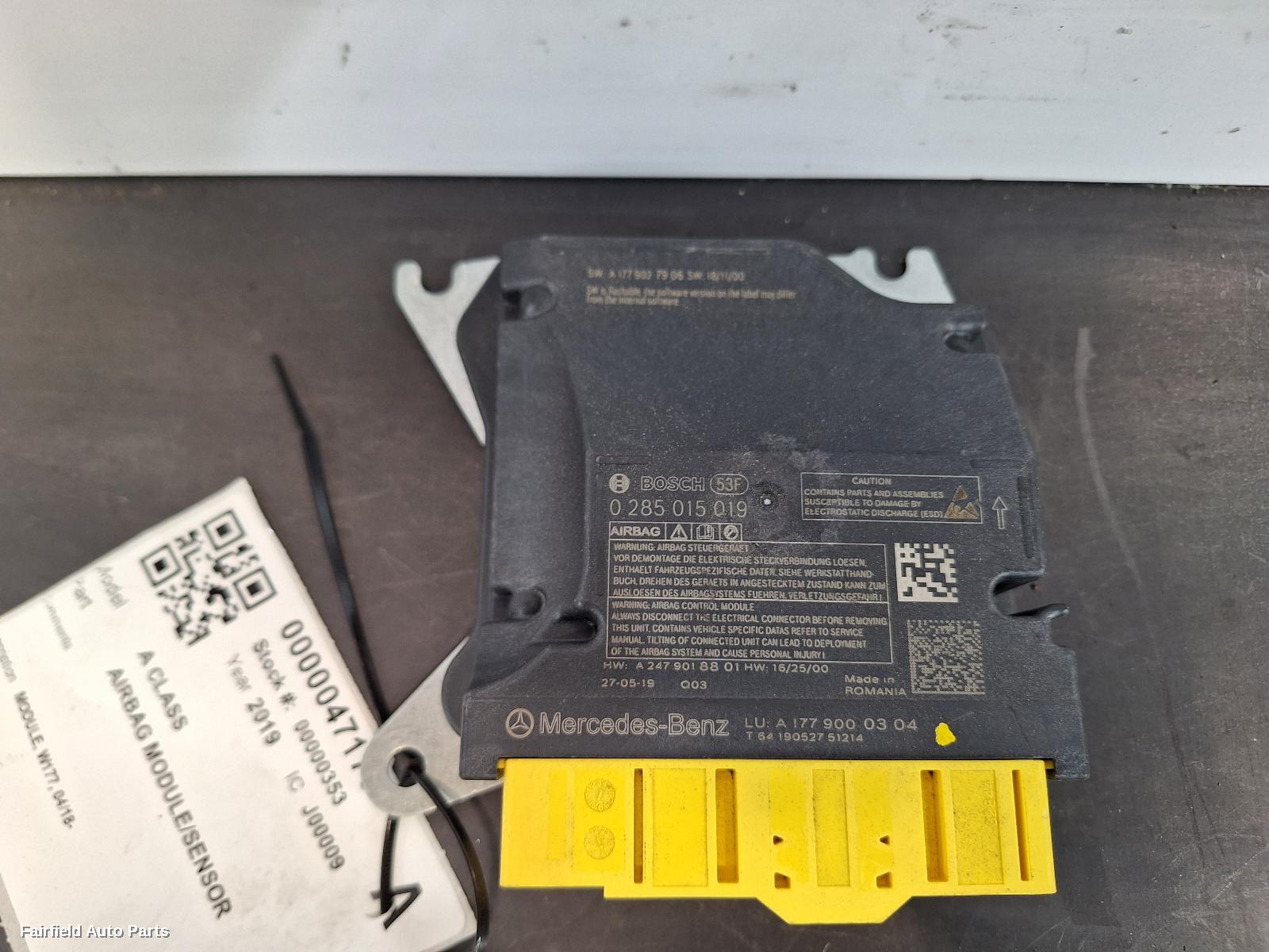 2018-2025 Mercedes A Class Airbag Module Sensor