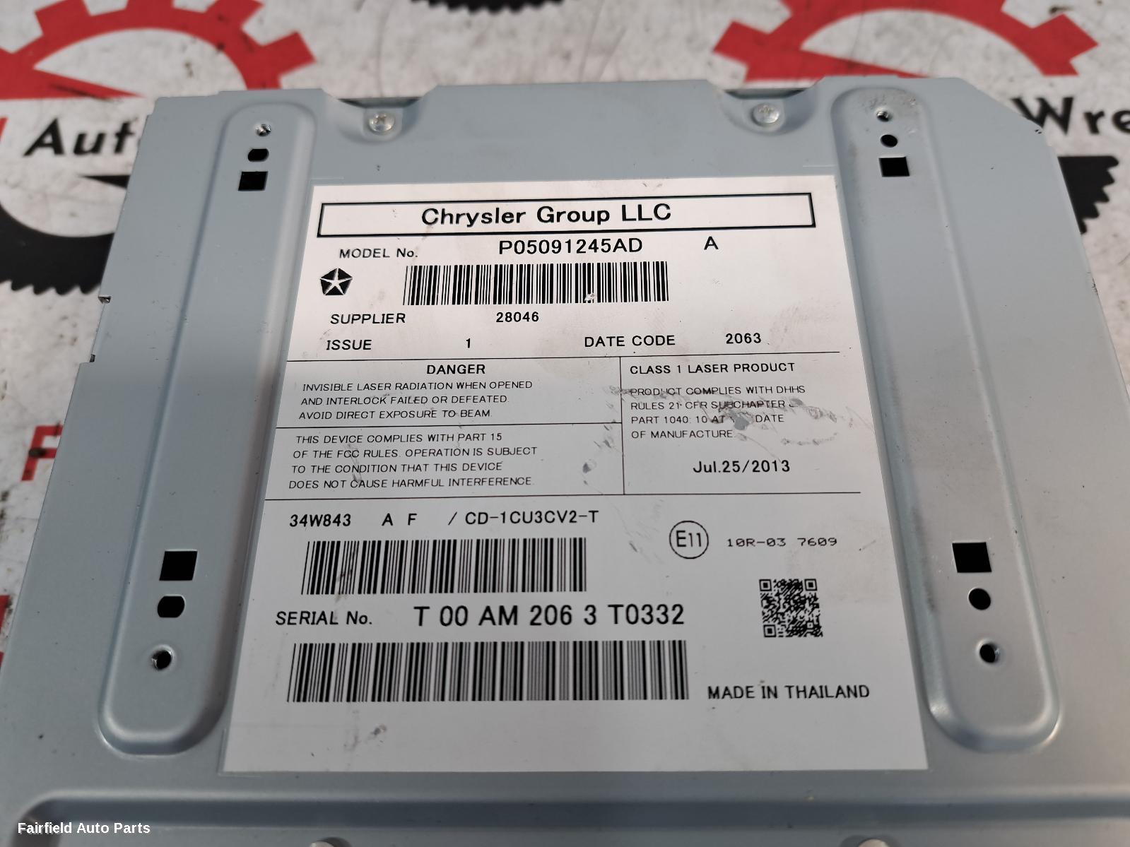 2010-2016 Jeep Grandcherokee Radio Cd Dvd Sat Tv