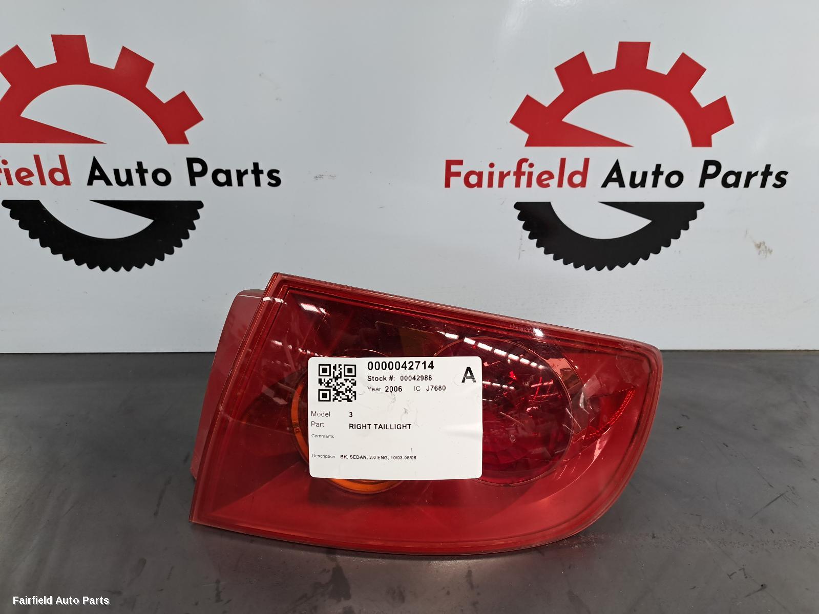 2006 Mazda 3 Right Taillight