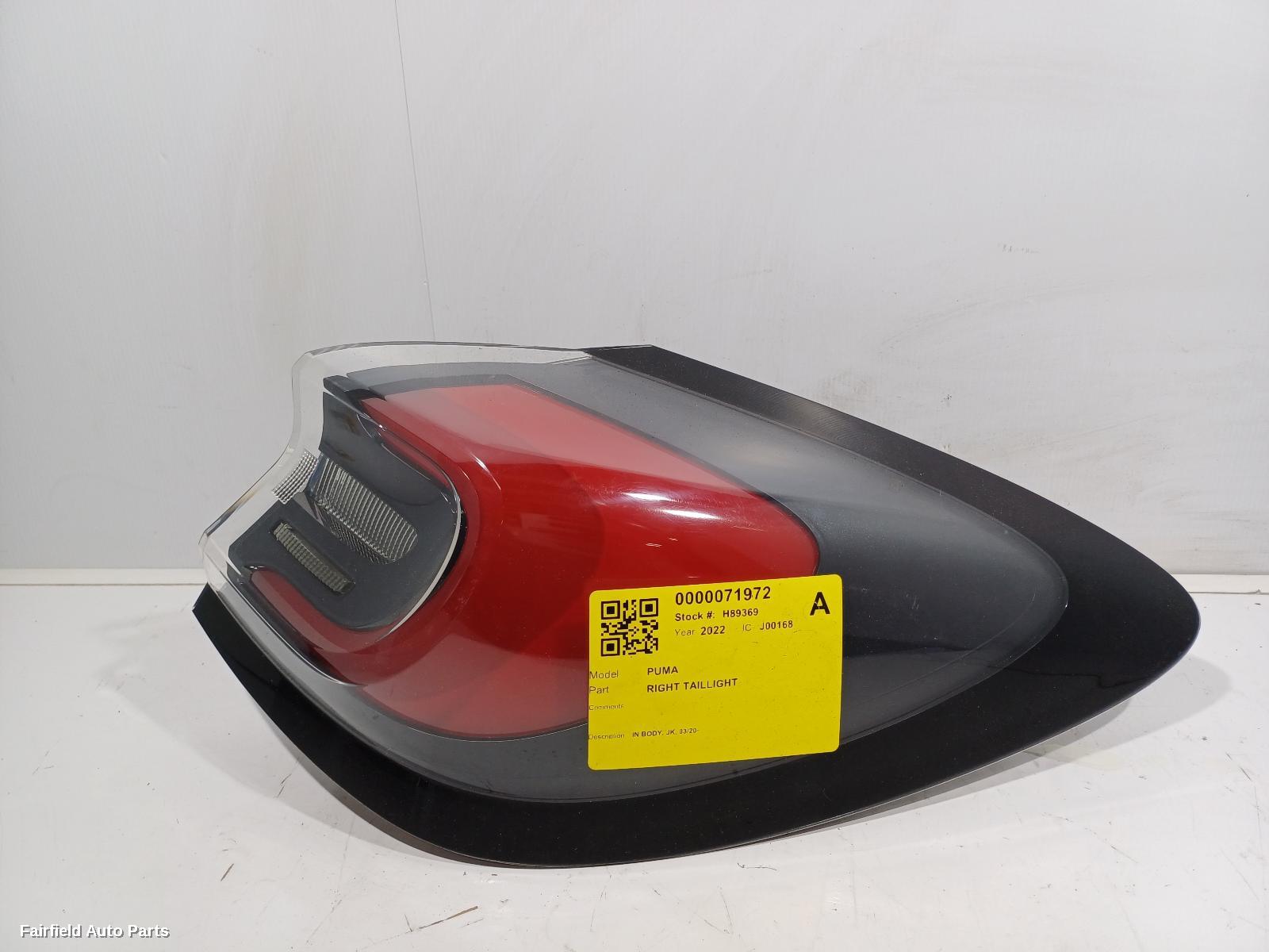 2020-2023 Ford Puma Right Taillight