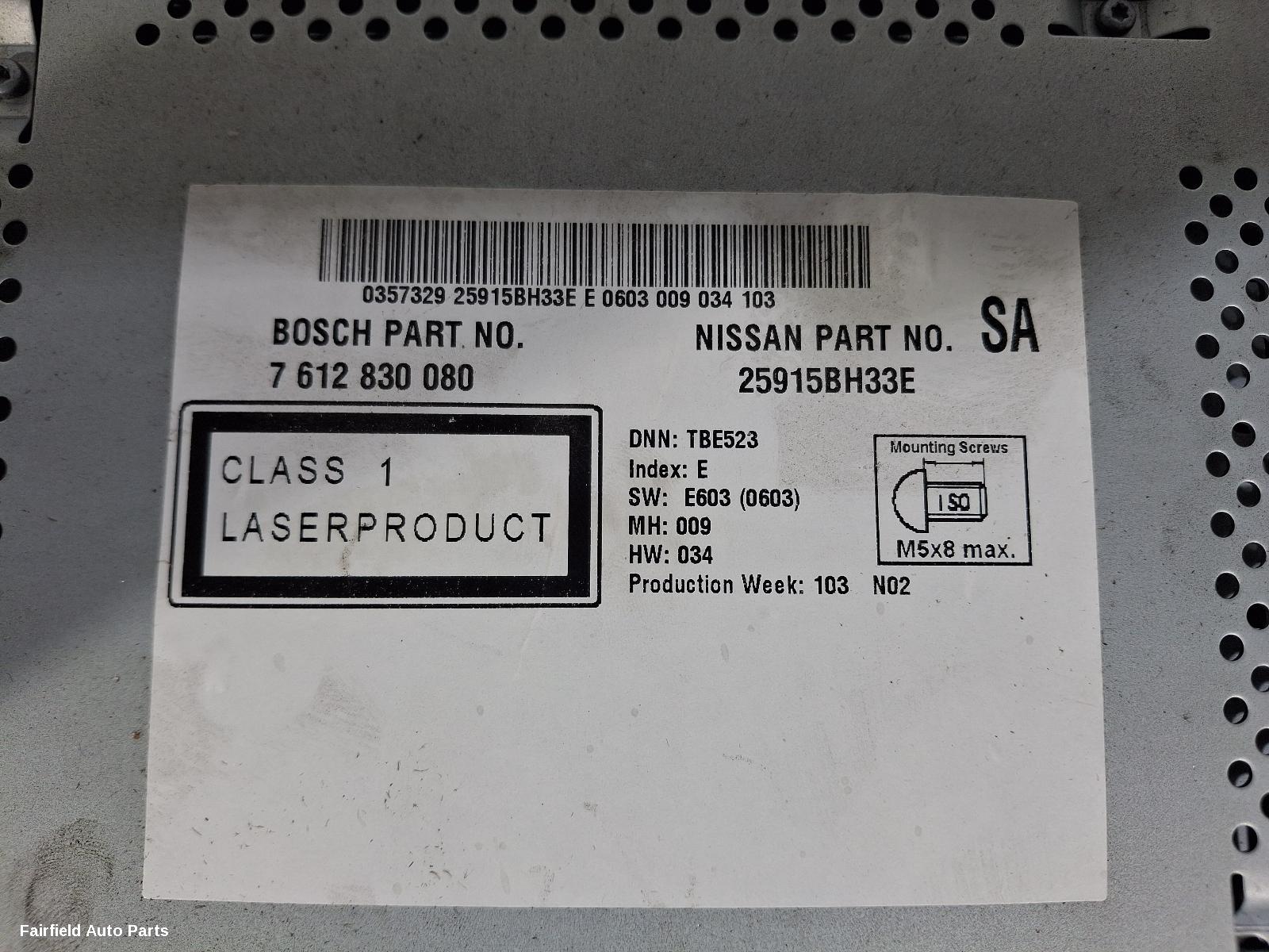 2007-2014 Nissan Dualis Radio Cd Dvd Sat Tv