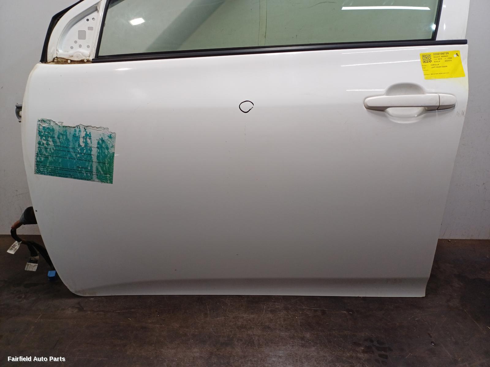 2007-2013 Toyota Corolla Left Front Door
