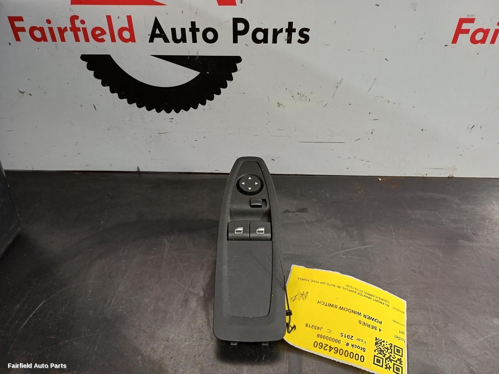 2013-2020 Bmw 4 Series Pwr Dr Wind Switch
