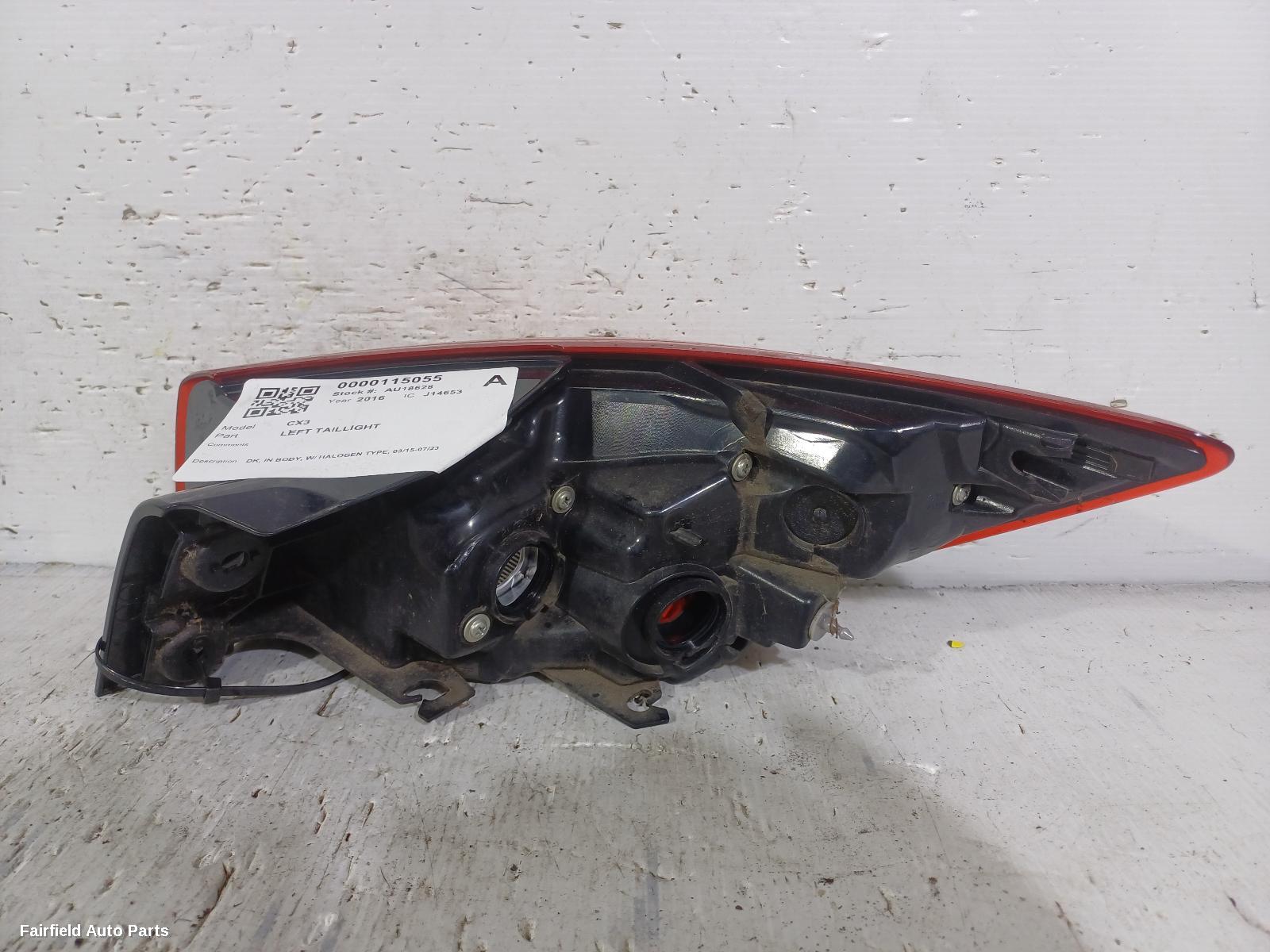 2015-2023 Mazda Cx3 Left Taillight