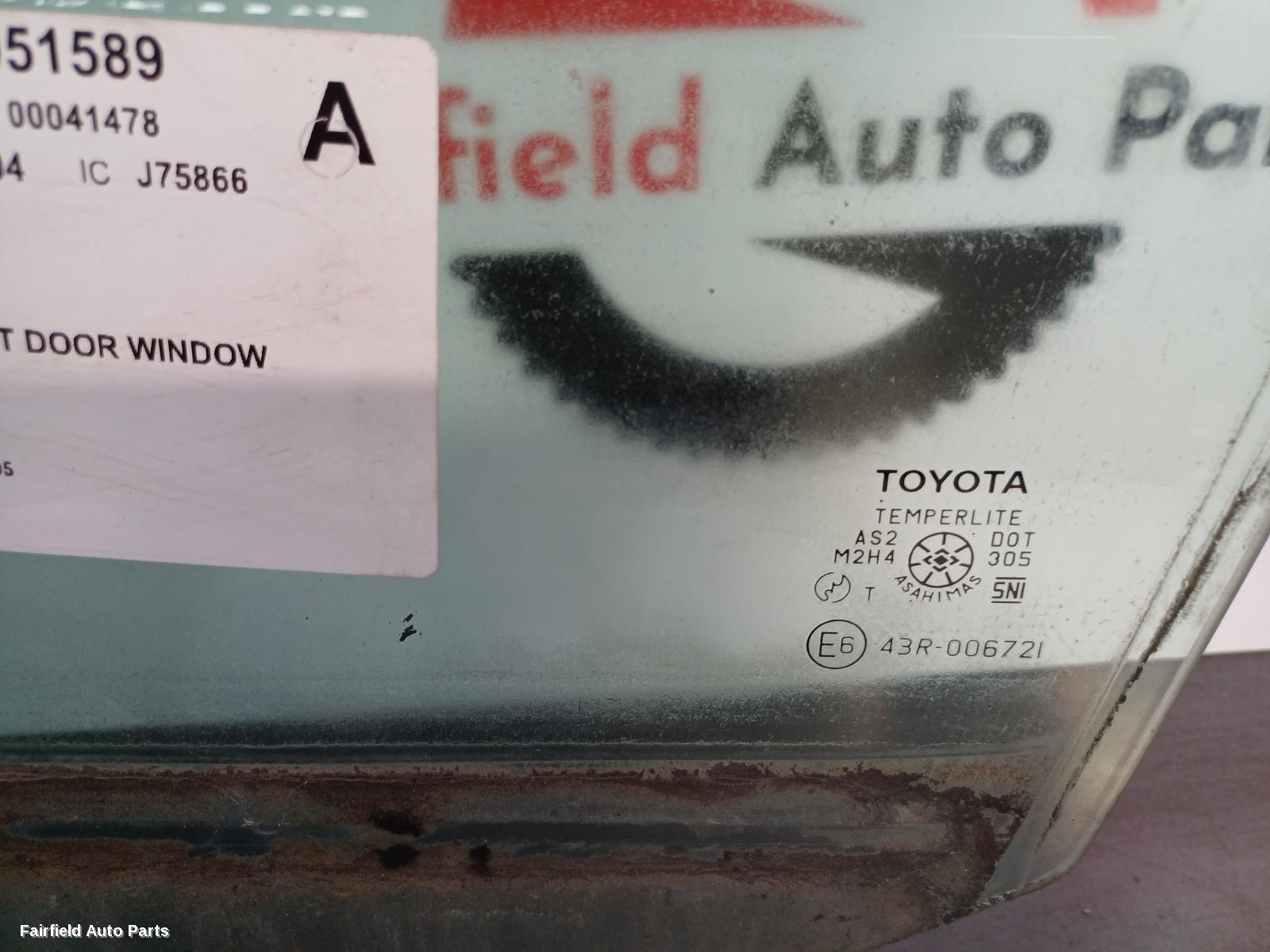 2000-2005 Toyota Avalon Left Front Door Window