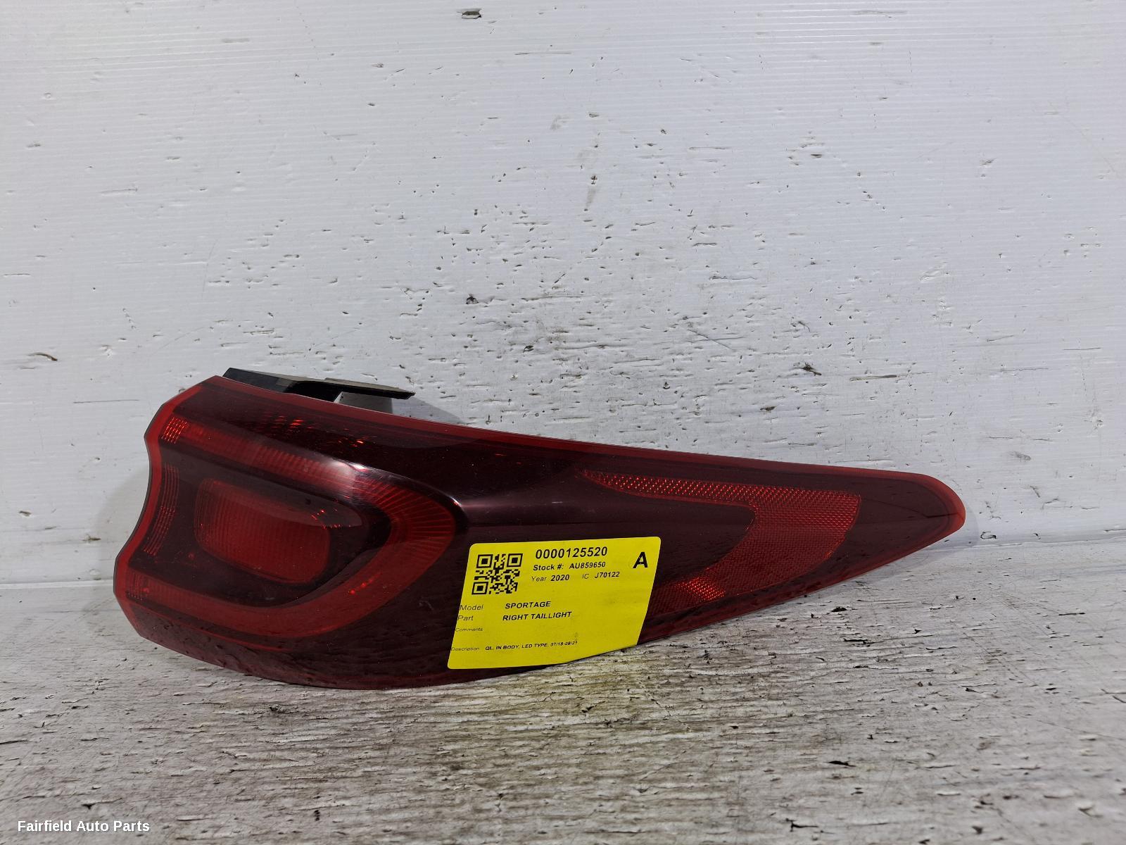 2018-2021 Kia Sportage Right Taillight