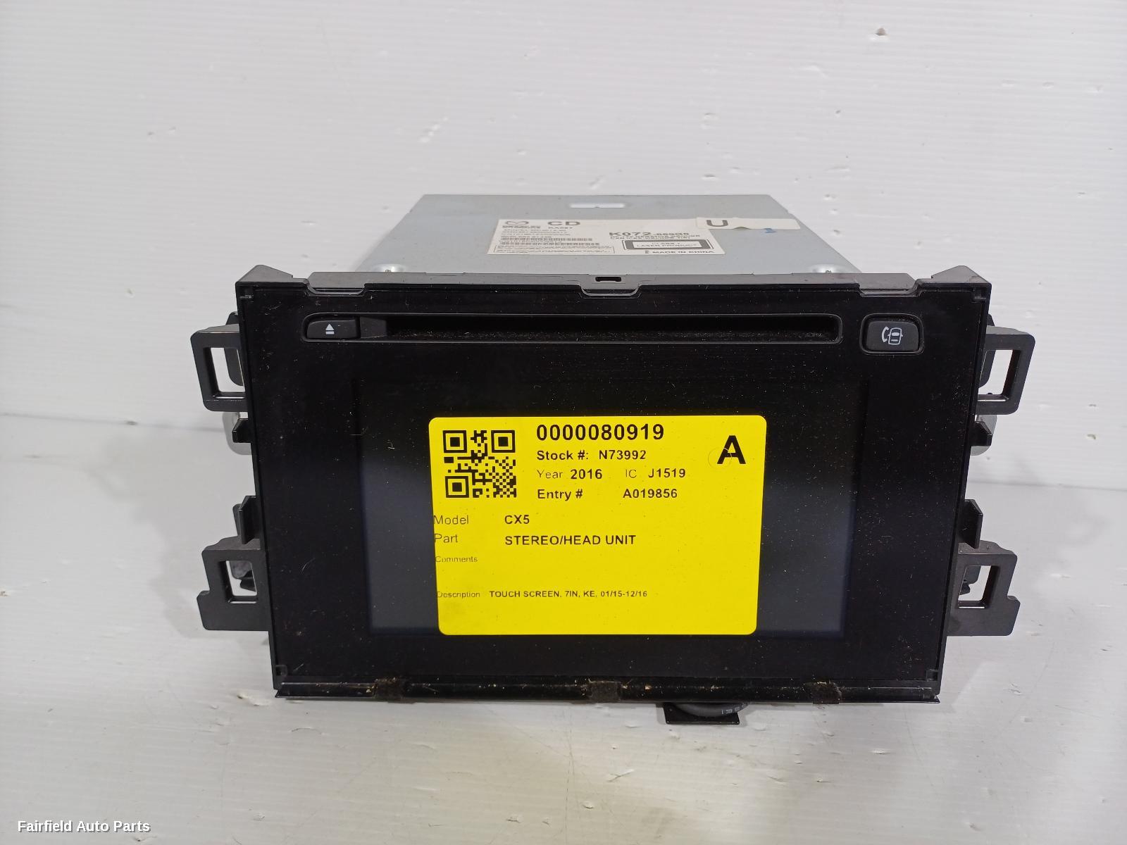2014-2016 Mazda Cx5 Radio Cd Dvd Sat Tv