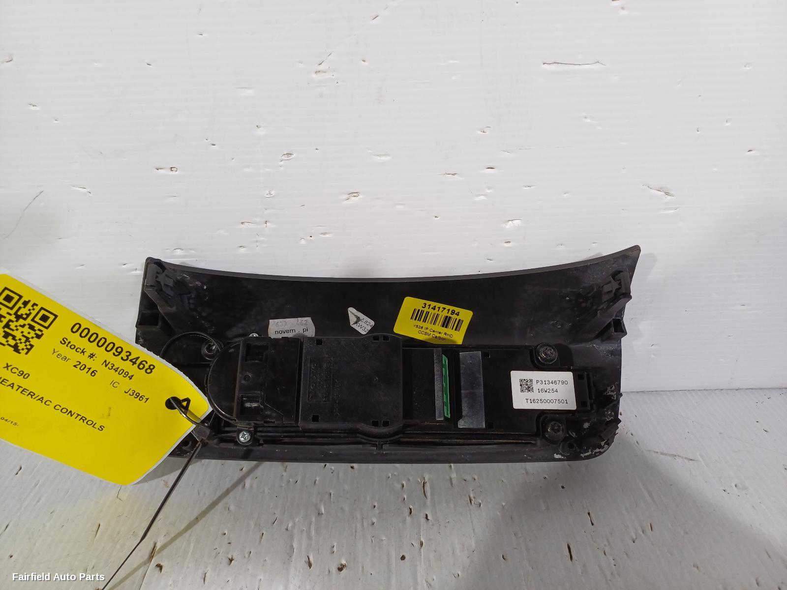 2015-2026 Volvo Xc90 Heater Ac Controls