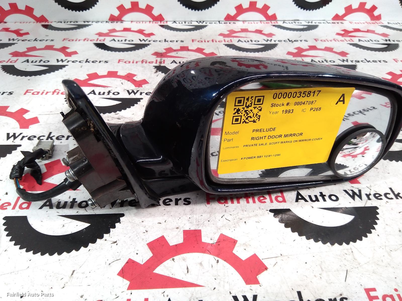 1991-1996 Honda Prelude Right Door Mirror