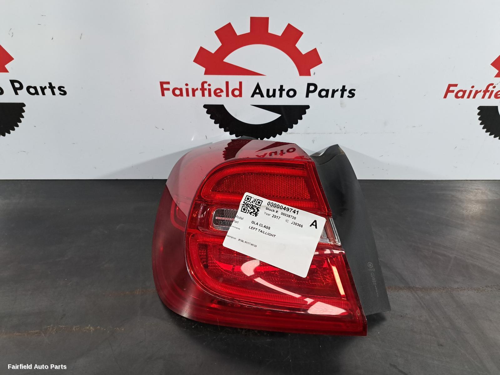 2017 Mercedes Gla Class Left Taillight