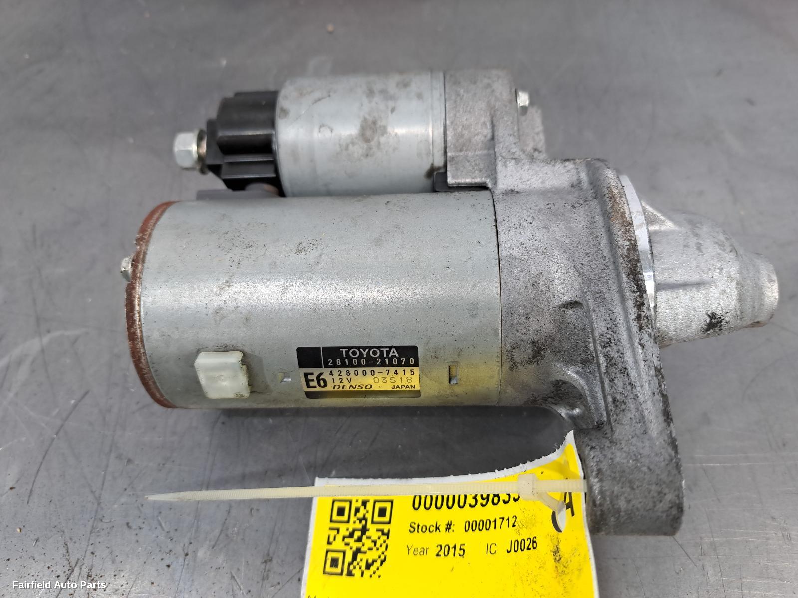 2015 Toyota Yaris Starter