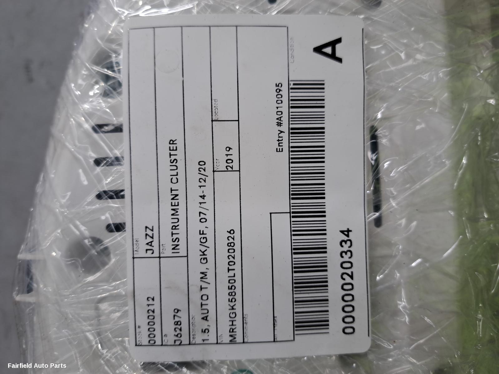 2019 Honda Jazz Instrument Cluster