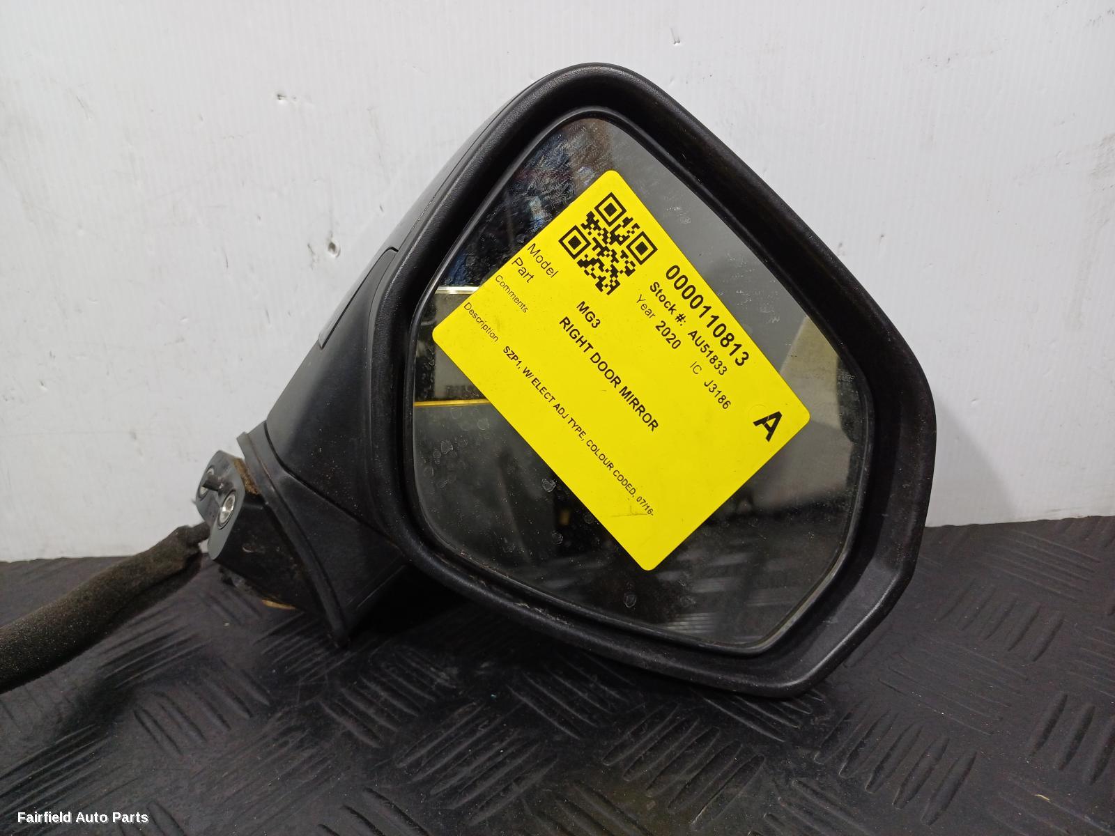 2016-2024 Mg Mg3 Right Door Mirror