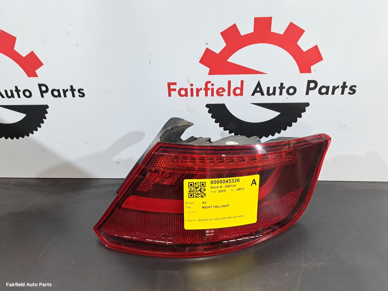 2013-2016 Audi A3 Right Taillight