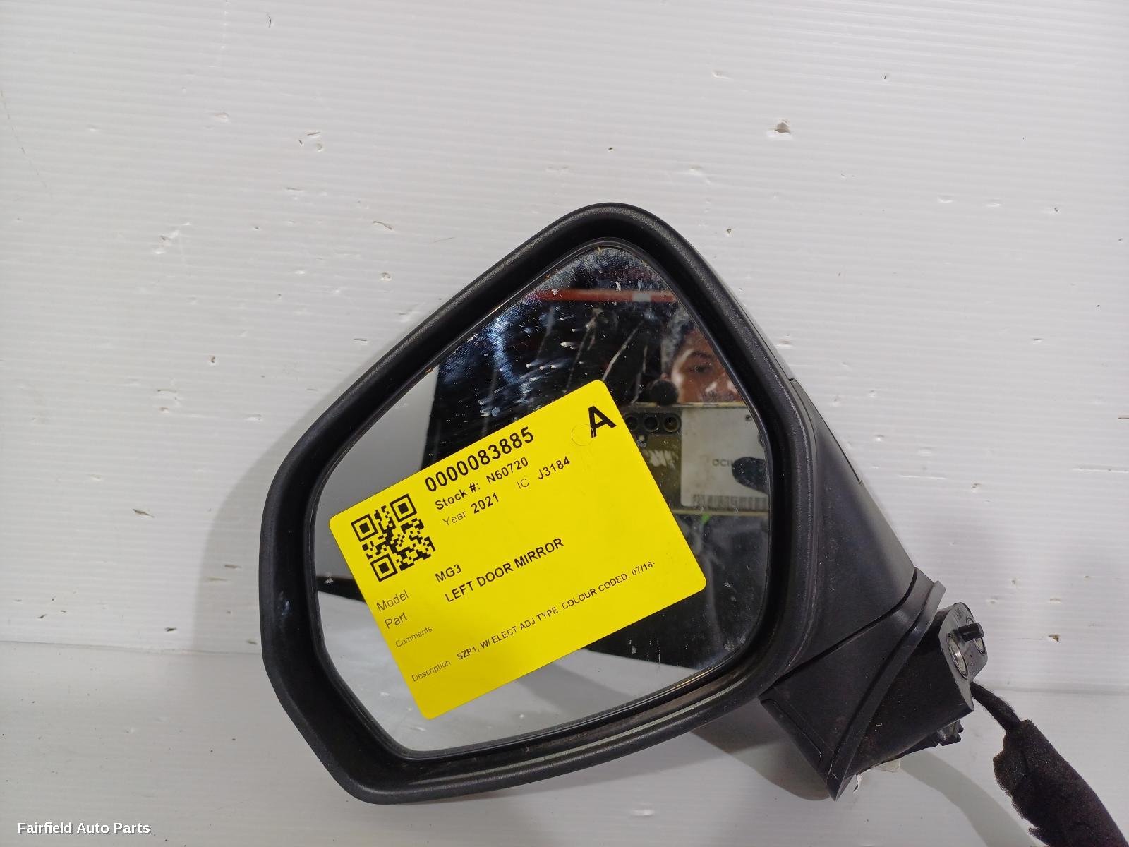2016-2024 Mg Mg3 Left Door Mirror