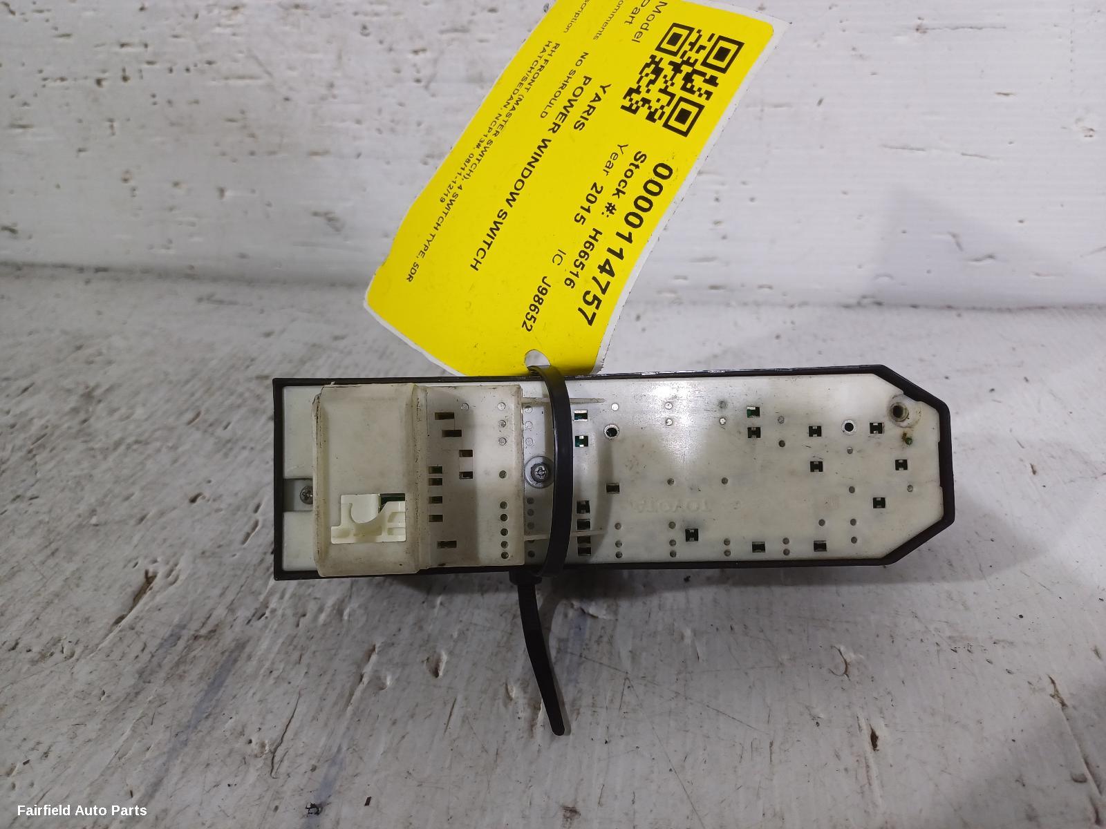 2011-2019 Toyota Yaris Pwr Dr Wind Switch