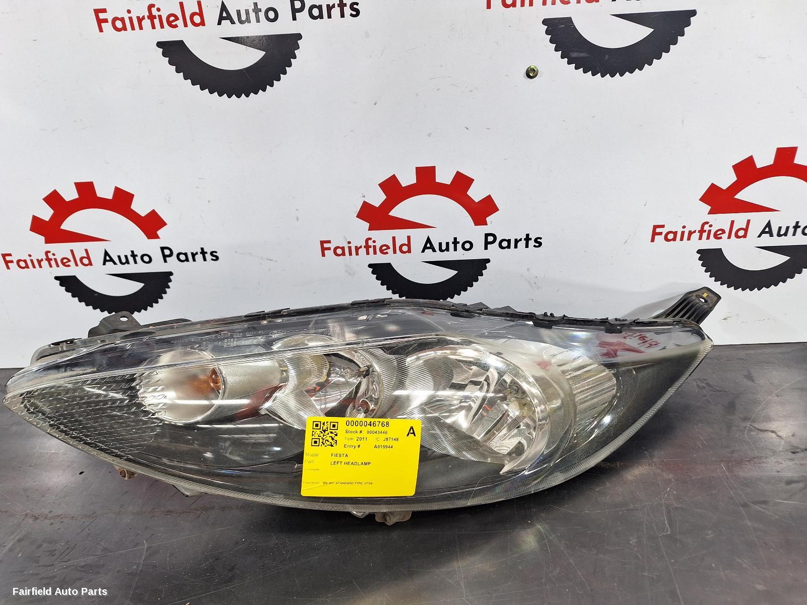 2011 Ford Fiesta Left Headlamp