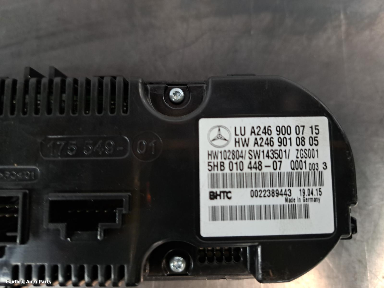 2011-2019 Mercedes B Class Heater Ac Controls
