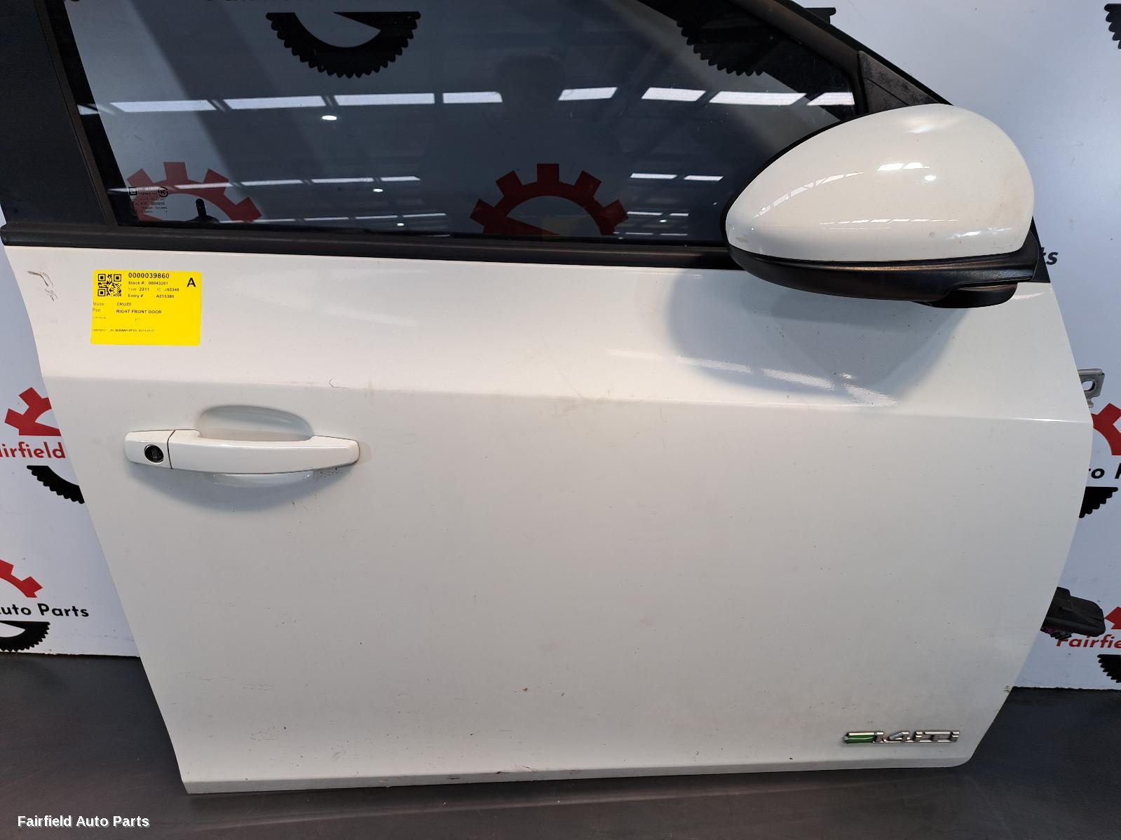 2011 Holden Cruze Right Front Door