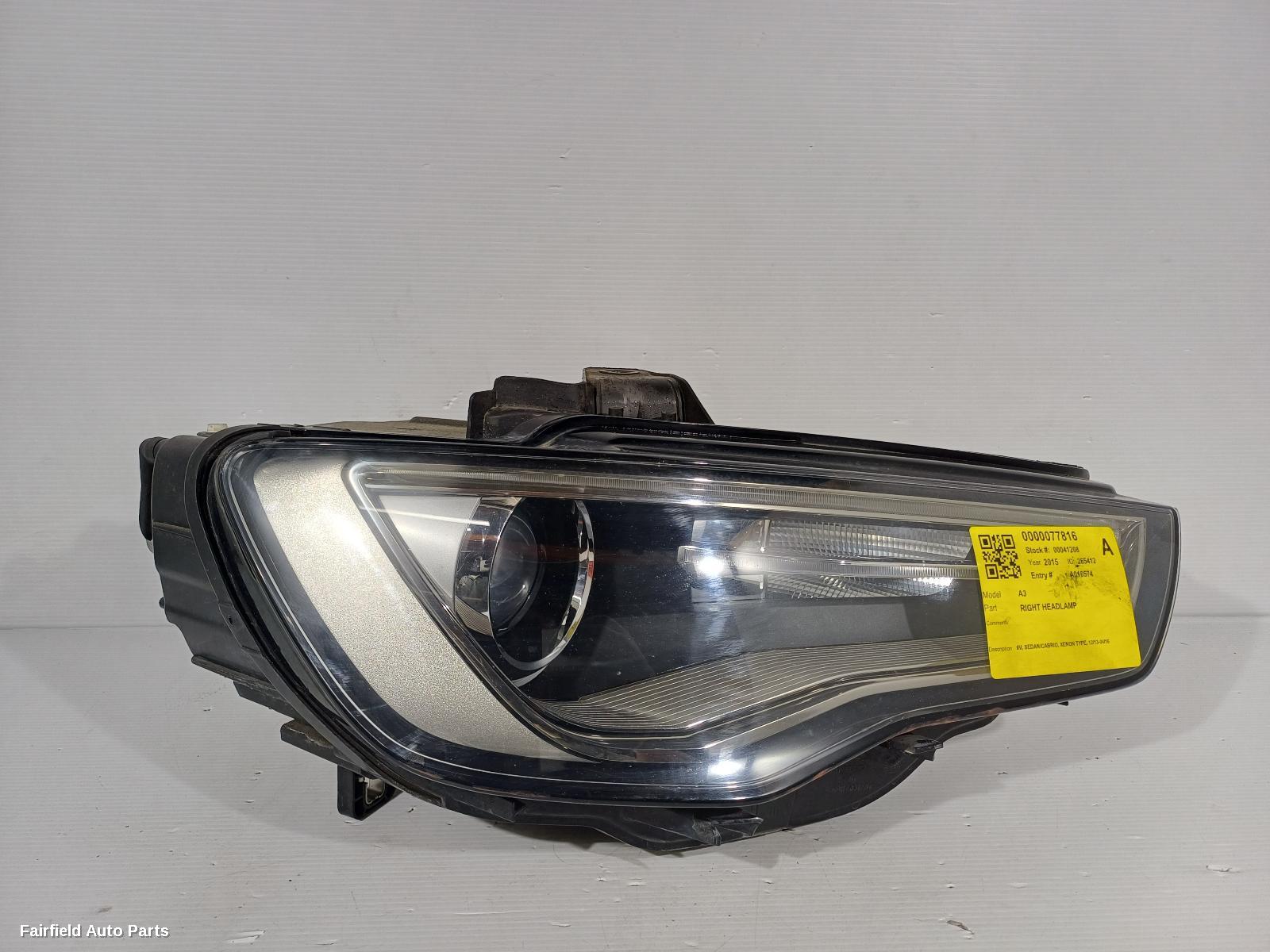 2013-2016 Audi A3 Right Headlamp