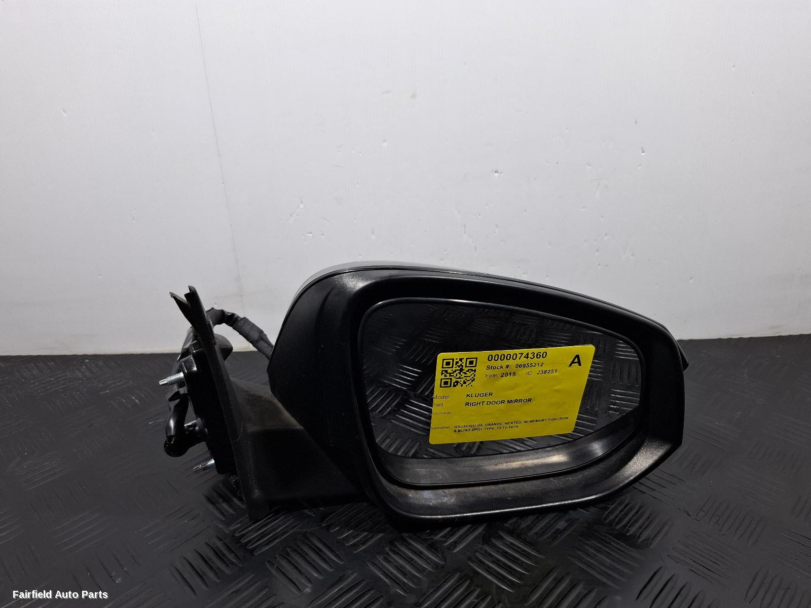 2013-2016 Toyota Kluger Right Door Mirror