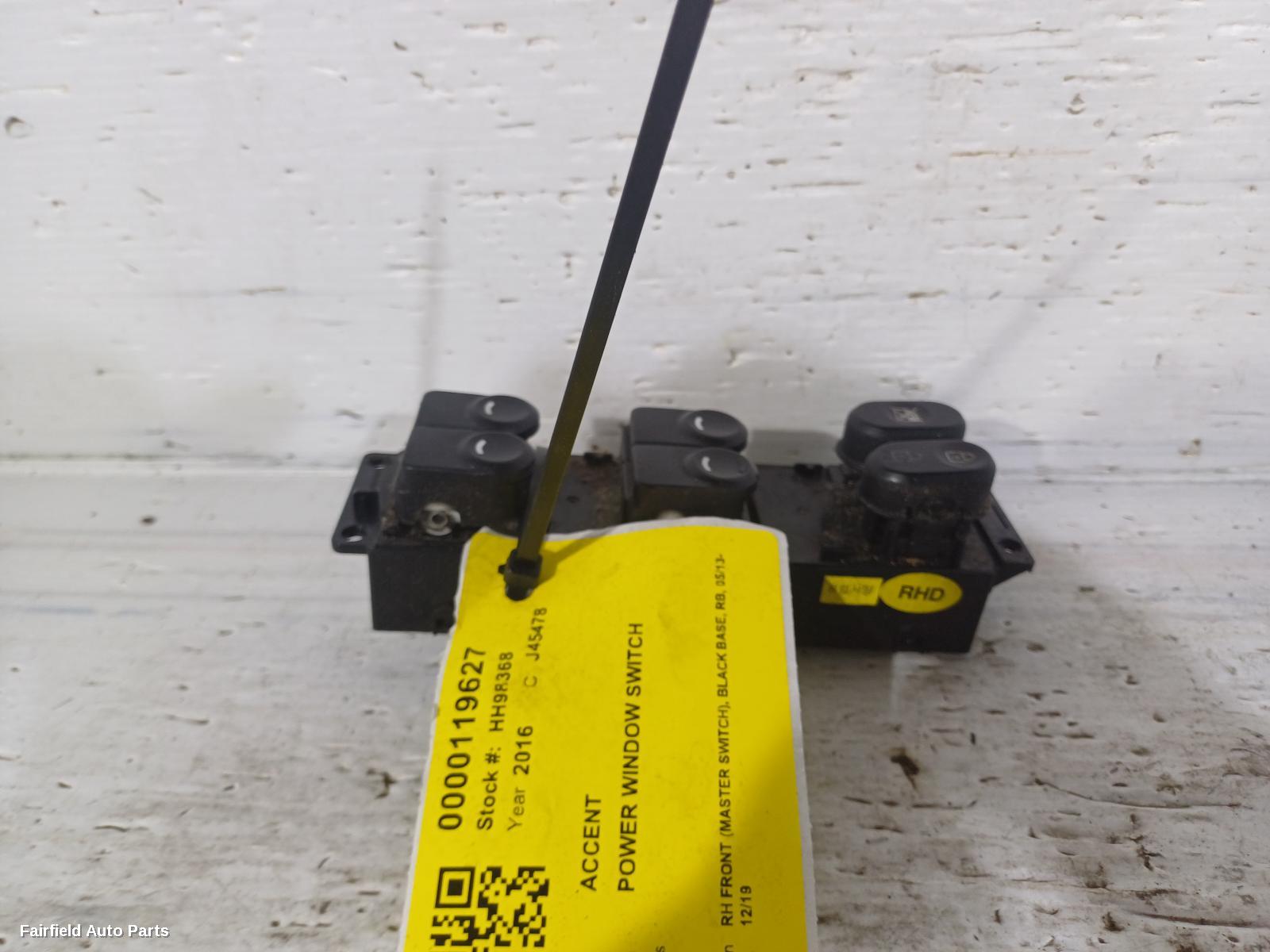 2013-2019 Hyundai Accent Pwr Dr Wind Switch