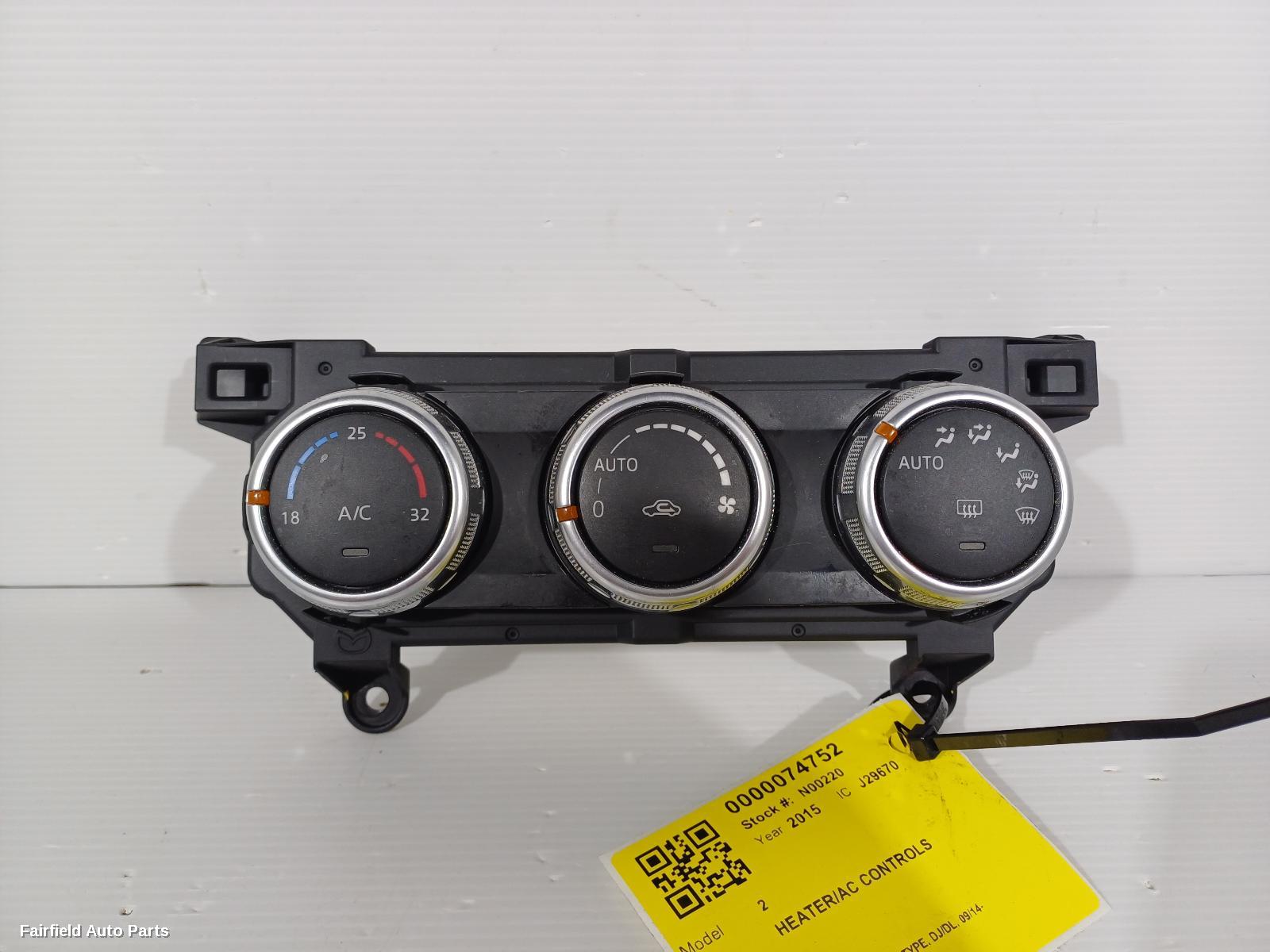 2014-2026 Mazda 2 Heater Ac Controls
