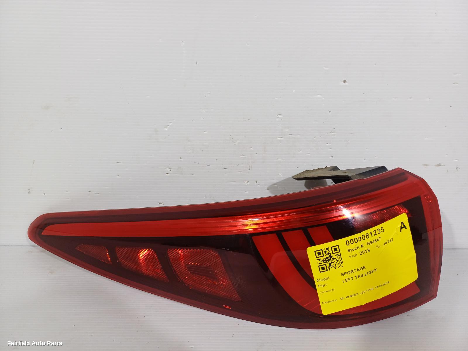 2015-2018 Kia Sportage Left Taillight