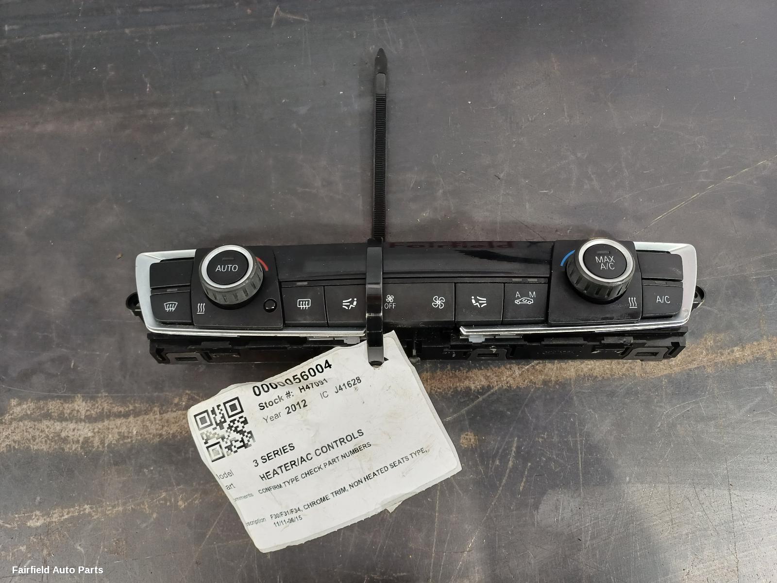 2011-2015 Bmw 3 Series Heater Ac Controls
