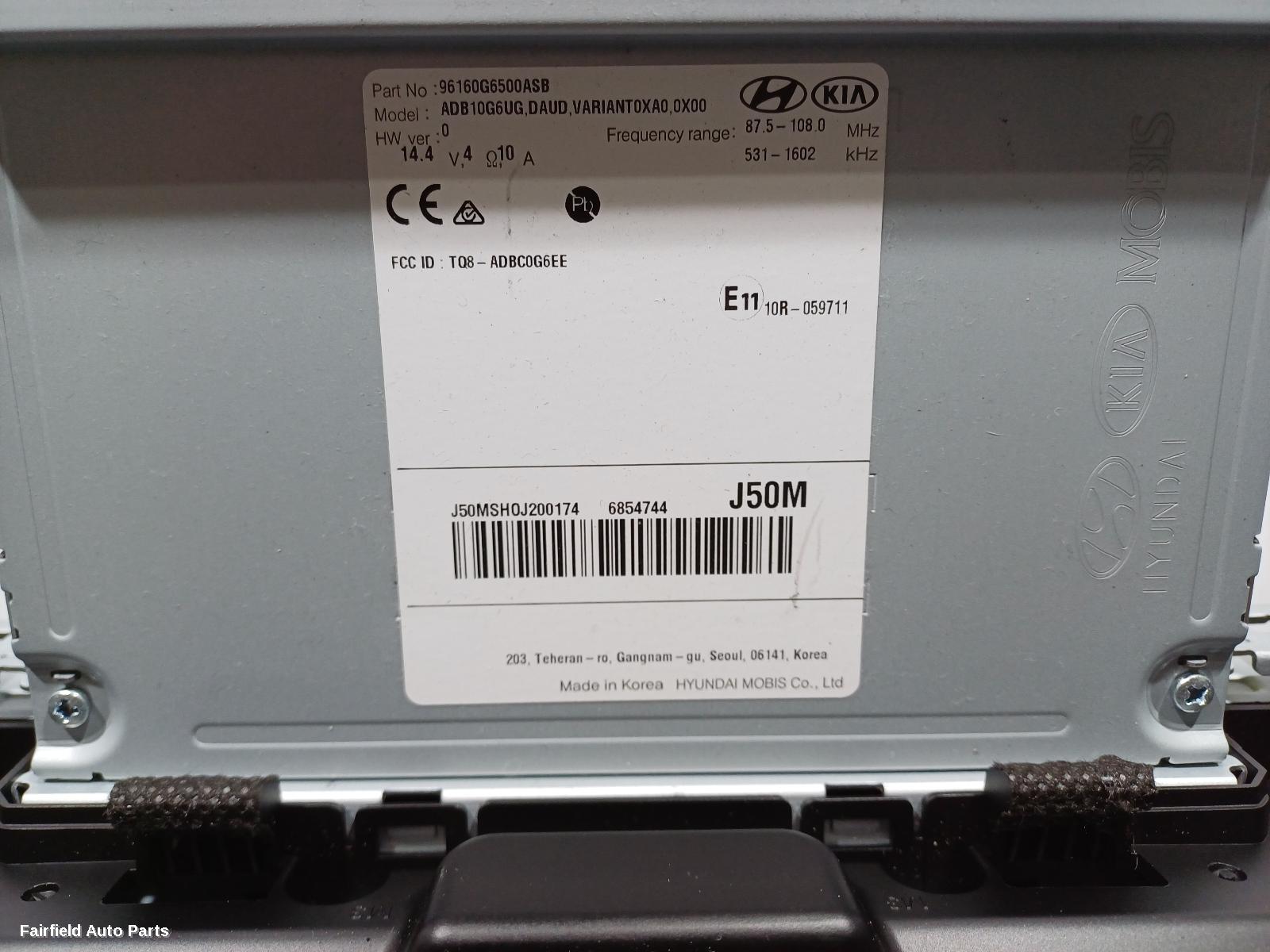 2019 Kia Picanto Radio Cd Dvd Sat Tv