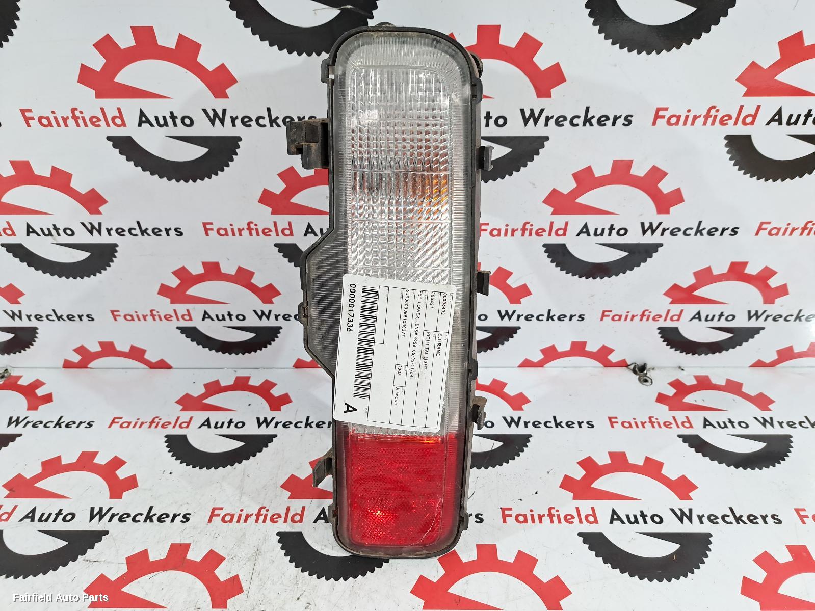 2002-2004 Nissan Elgrand Right Taillight