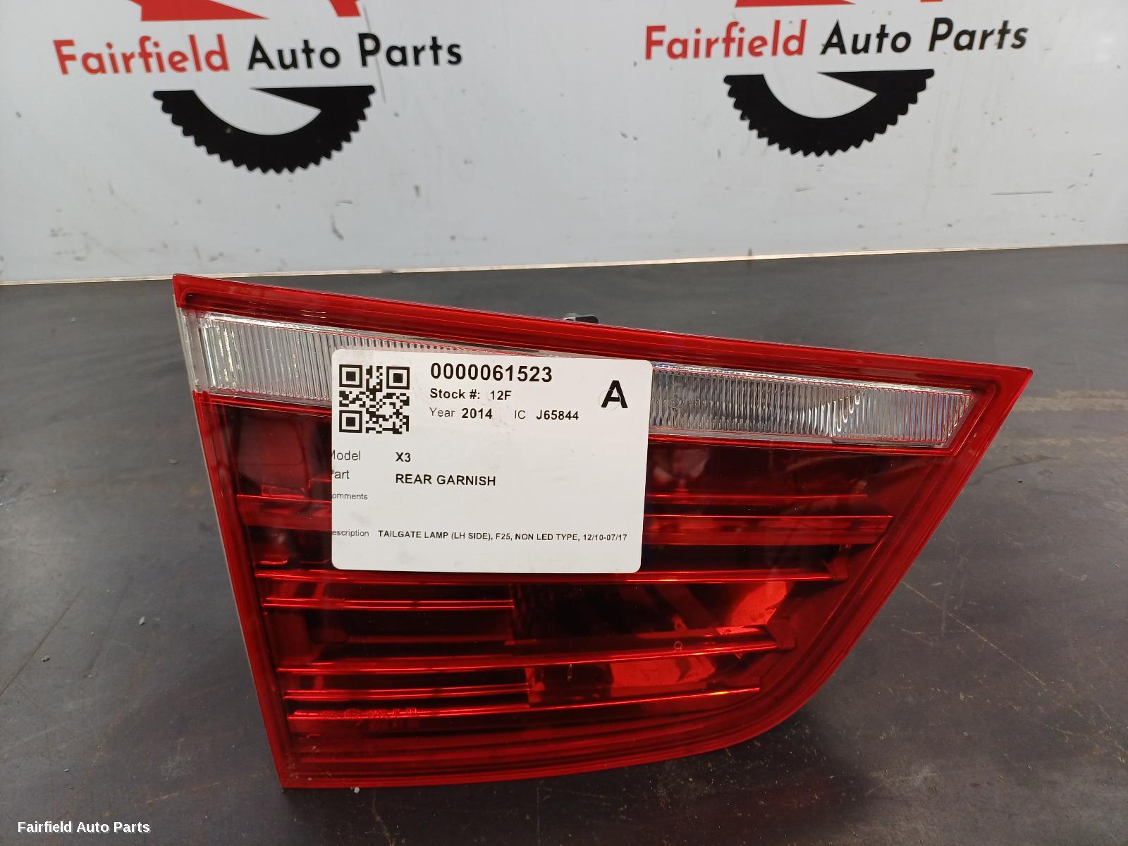 2010-2017 Bmw X3 Rear Garnish
