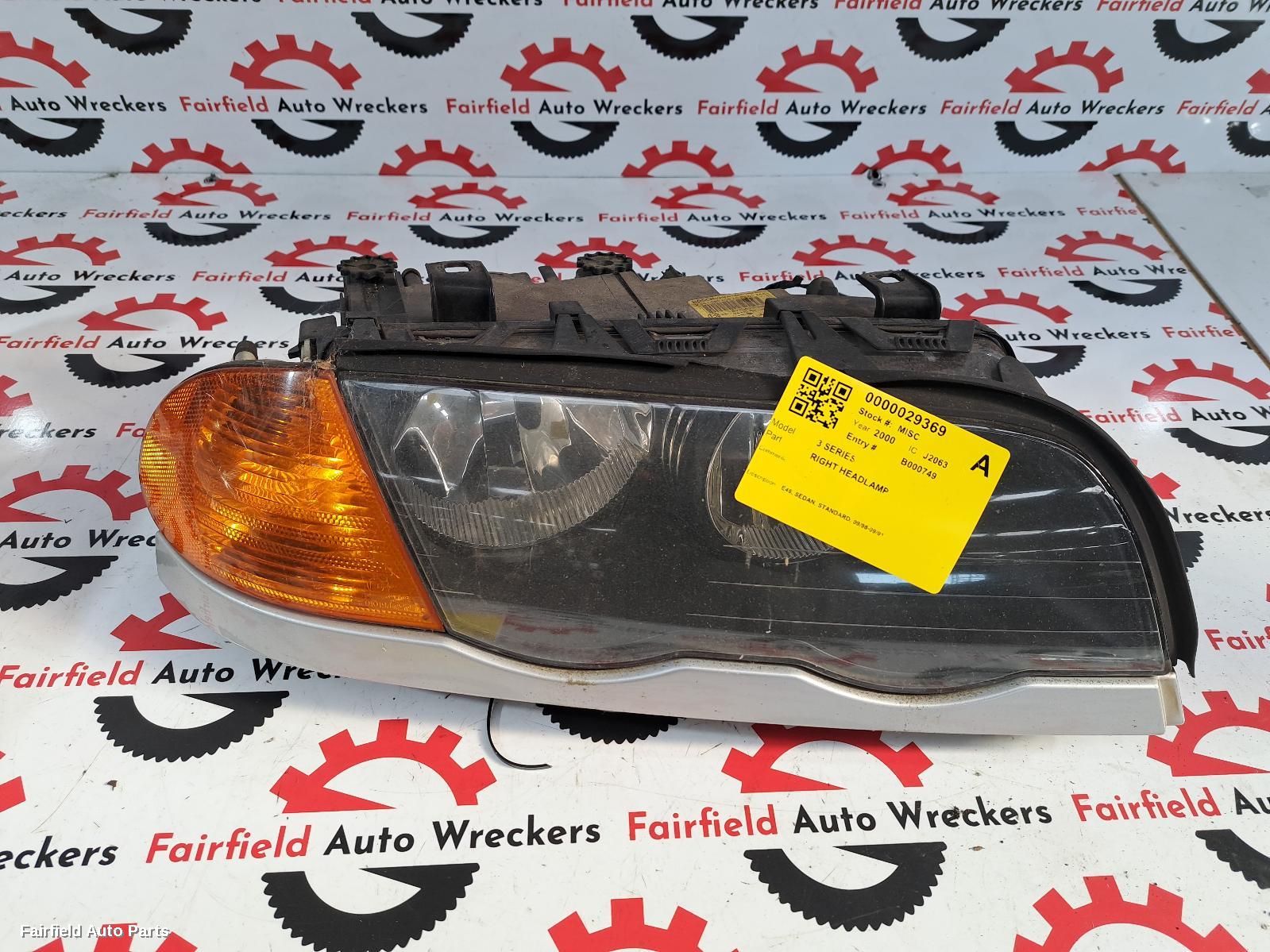 2000 Bmw 3 Series Right Headlamp