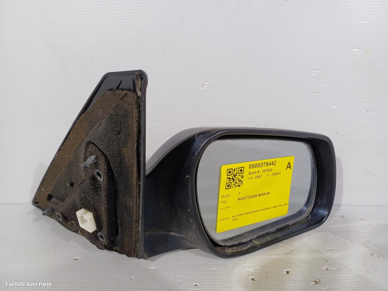 2003-2009 Mazda 3 Right Door Mirror