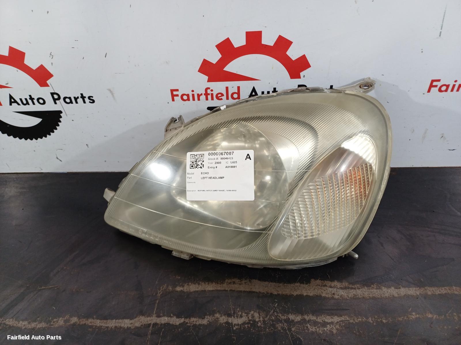 2000 Toyota Echo Left Headlamp
