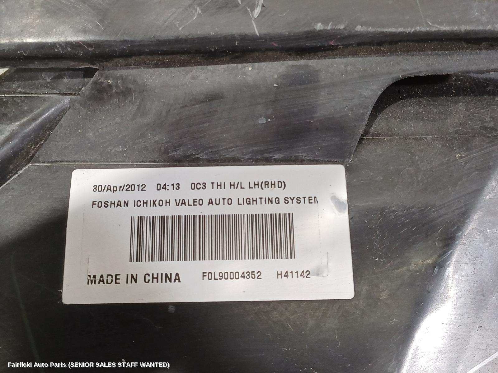 2012 Nissan Almera Left Headlamp