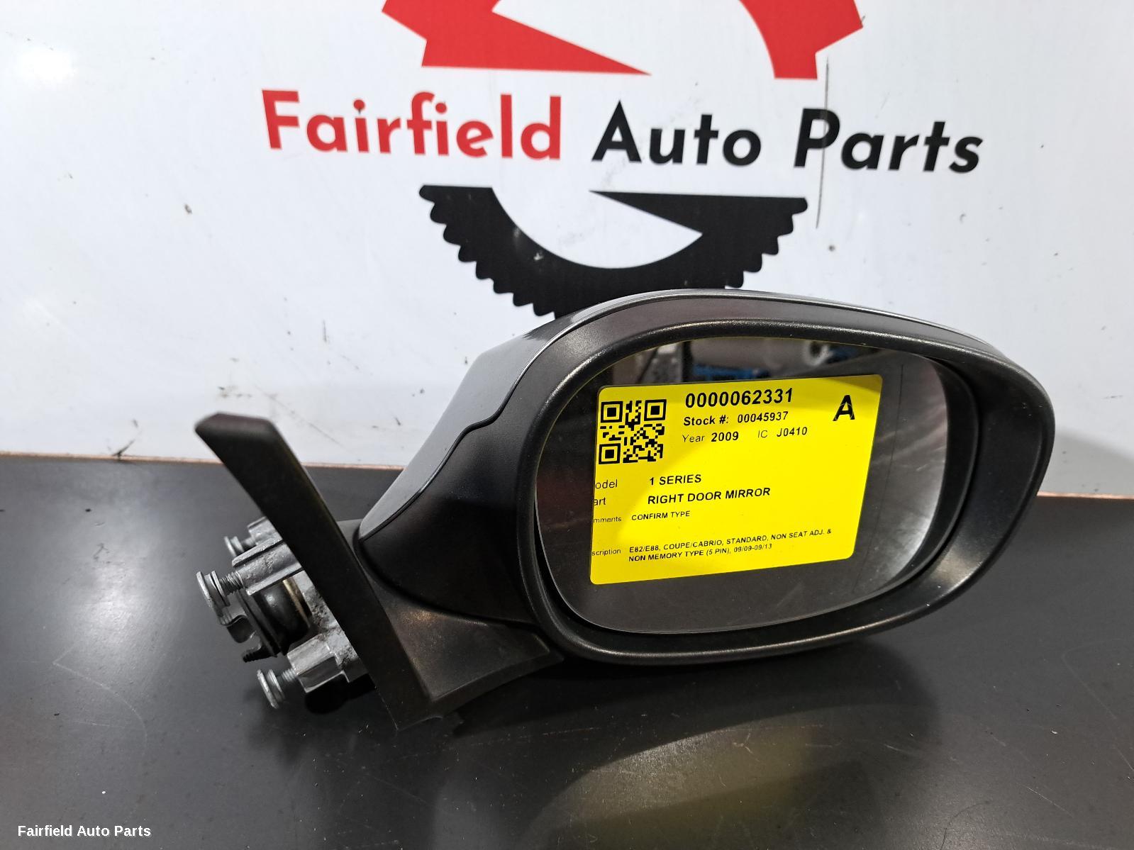 2009-2013 Bmw 1 Series Right Door Mirror