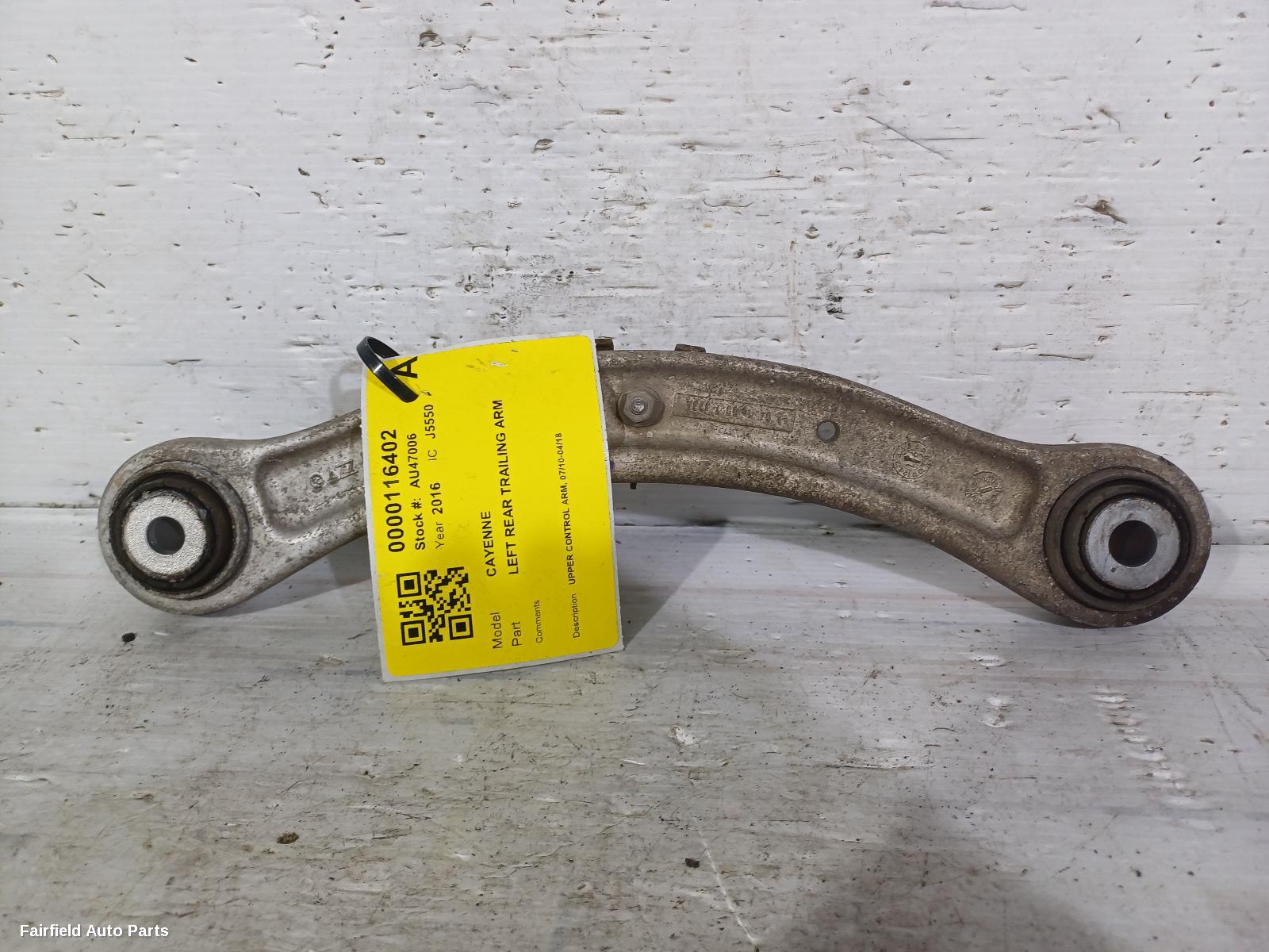 2010-2018 Porsche Cayenne Left Rear Trailing Arm