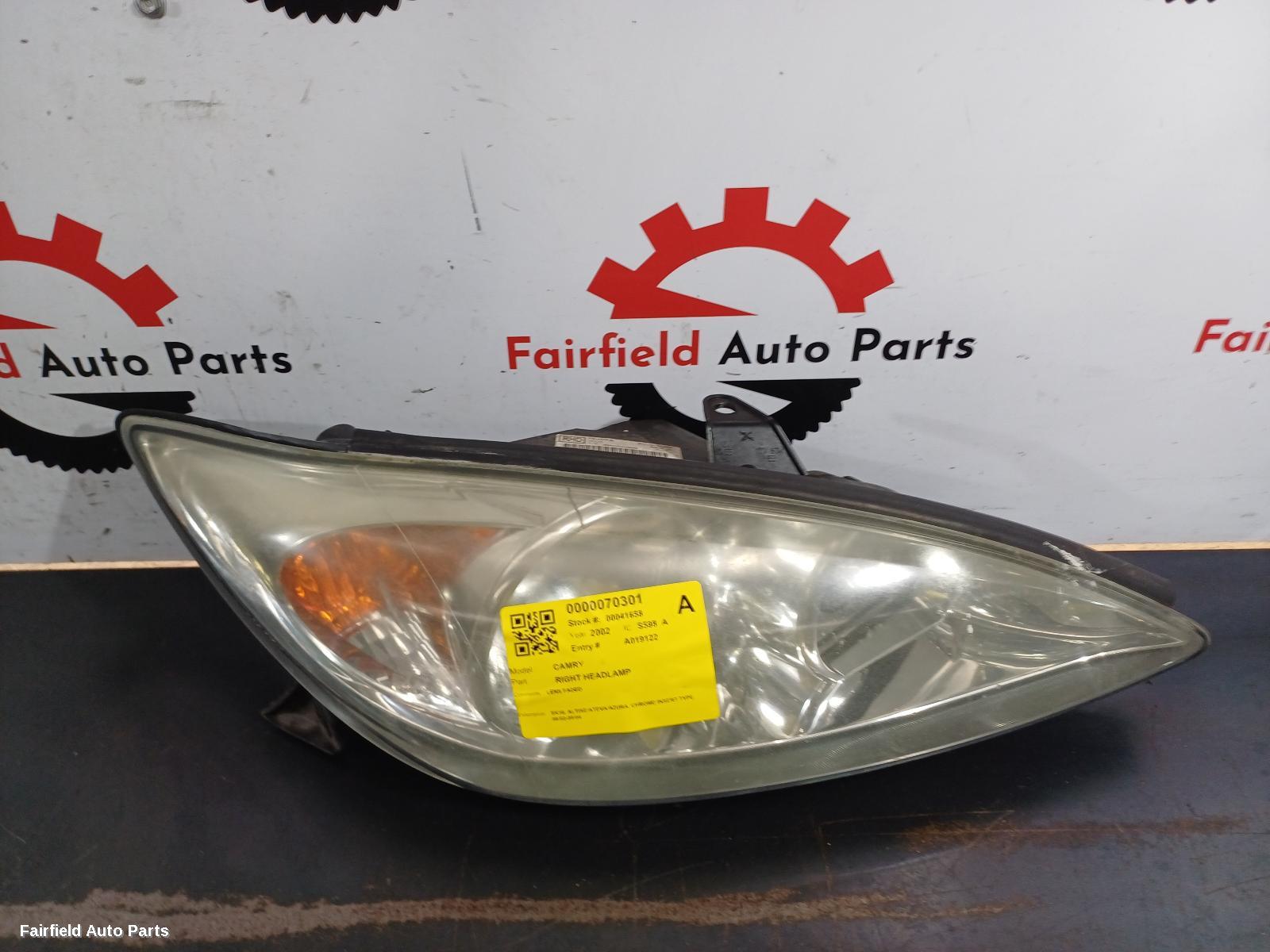 2002-2004 Toyota Camry Right Headlamp