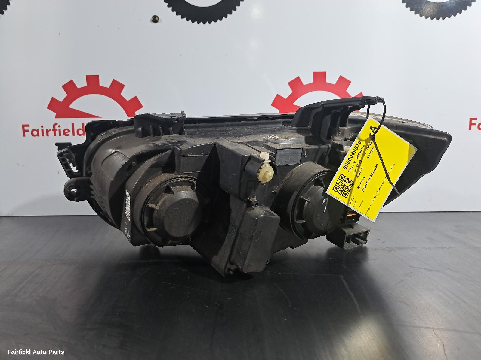 2013 Holden Barina Right Headlamp