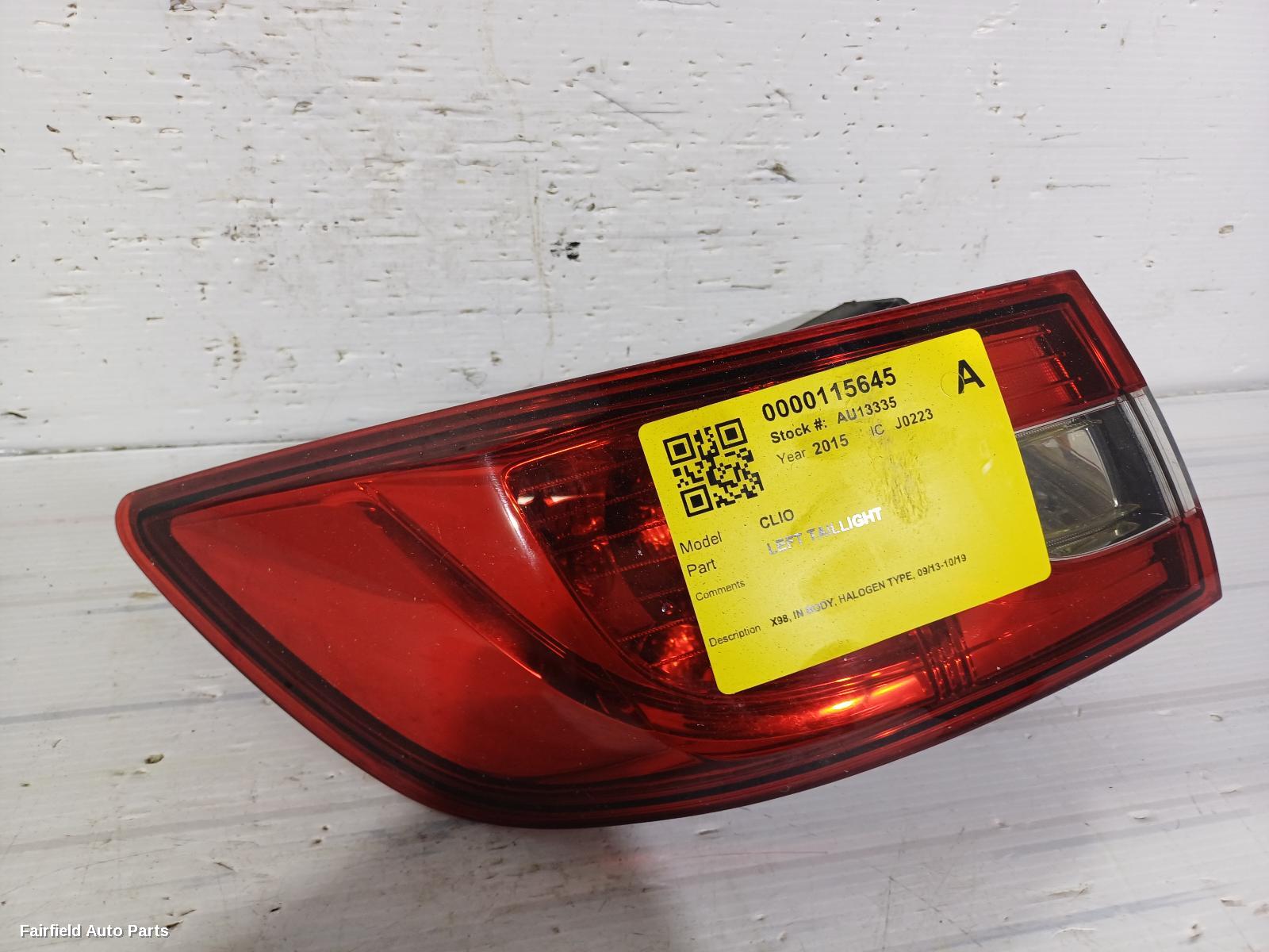 2013-2019 Renault Clio Left Taillight