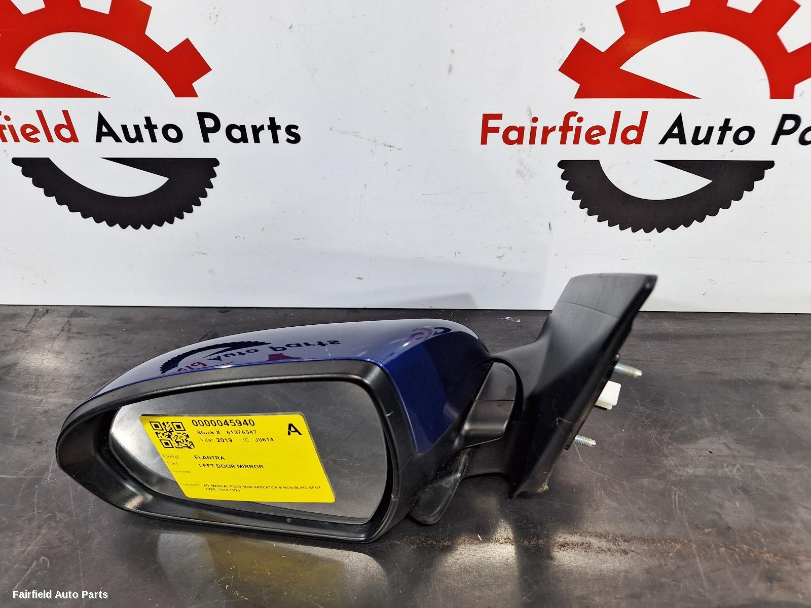 2018-2020 Hyundai Elantra Left Door Mirror