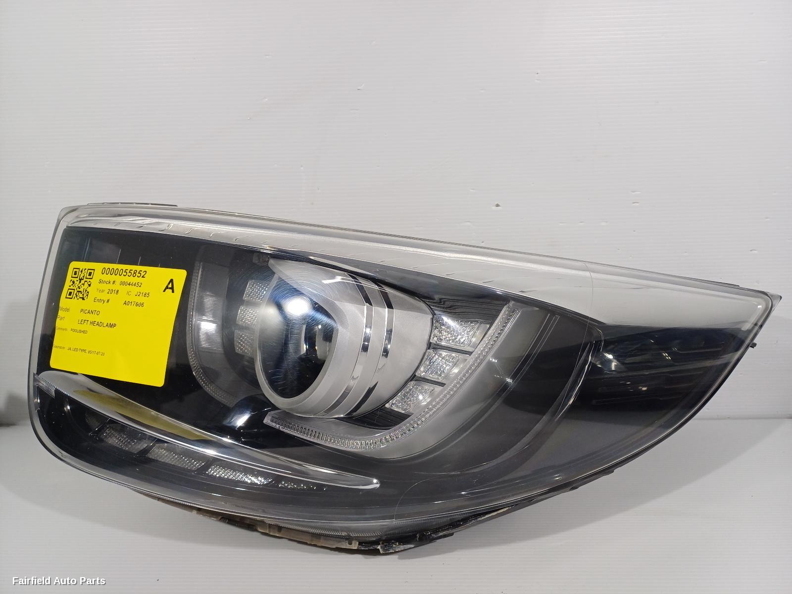 2018 Kia Picanto Left Headlamp