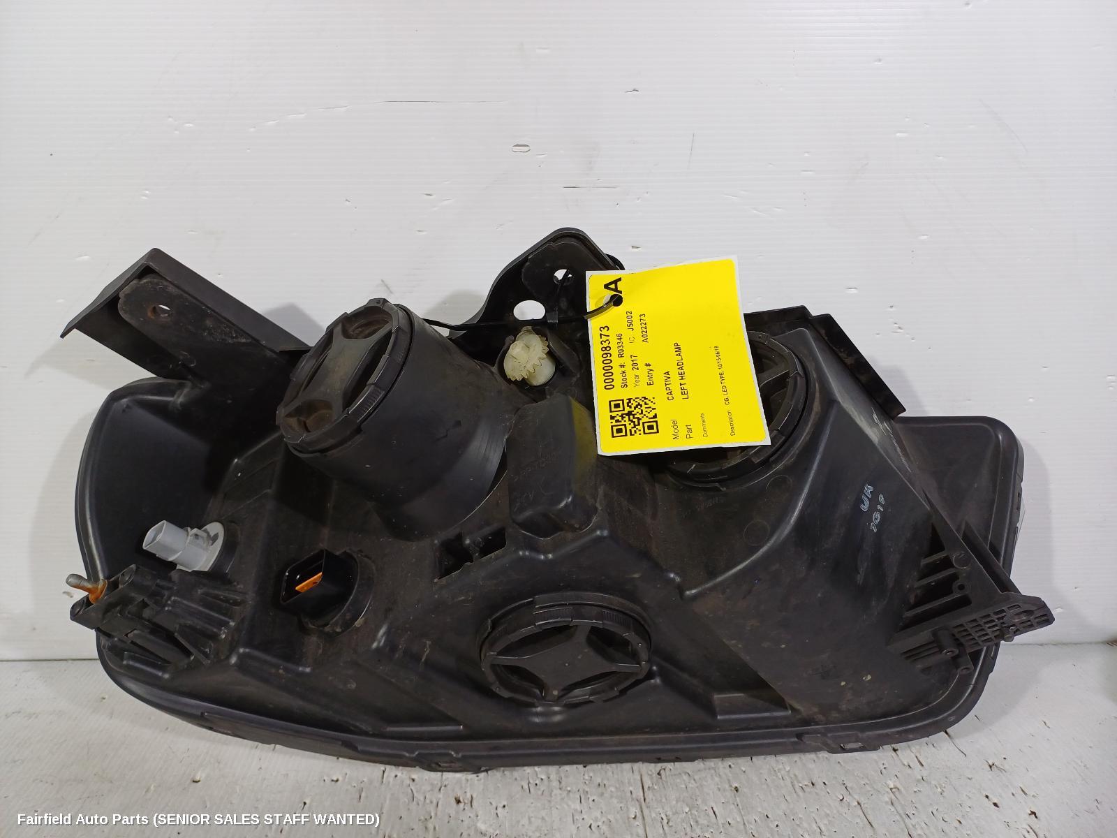 2017 Holden Captiva Left Headlamp