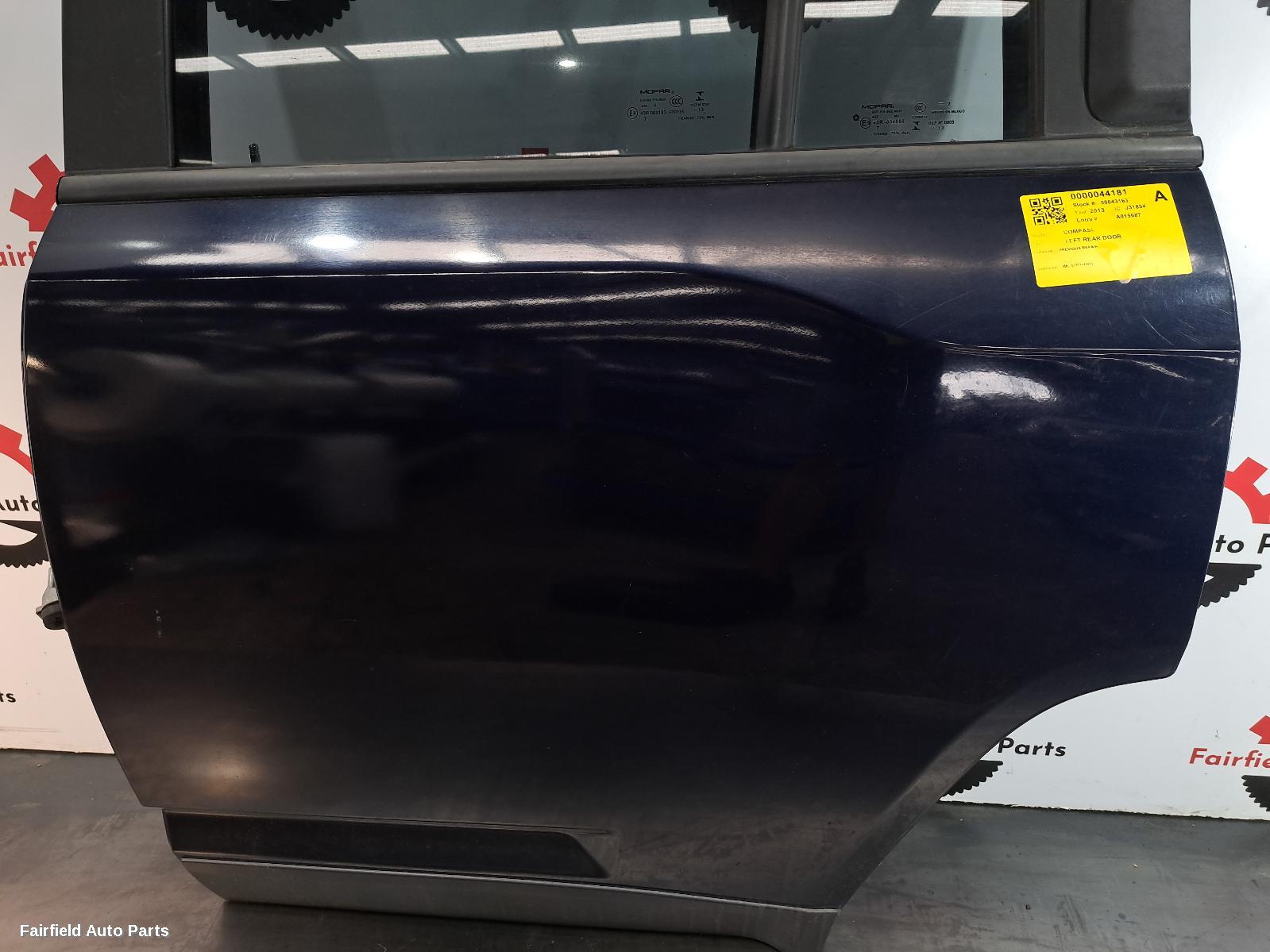 2013 Jeep Compass Left Rear Door Sliding