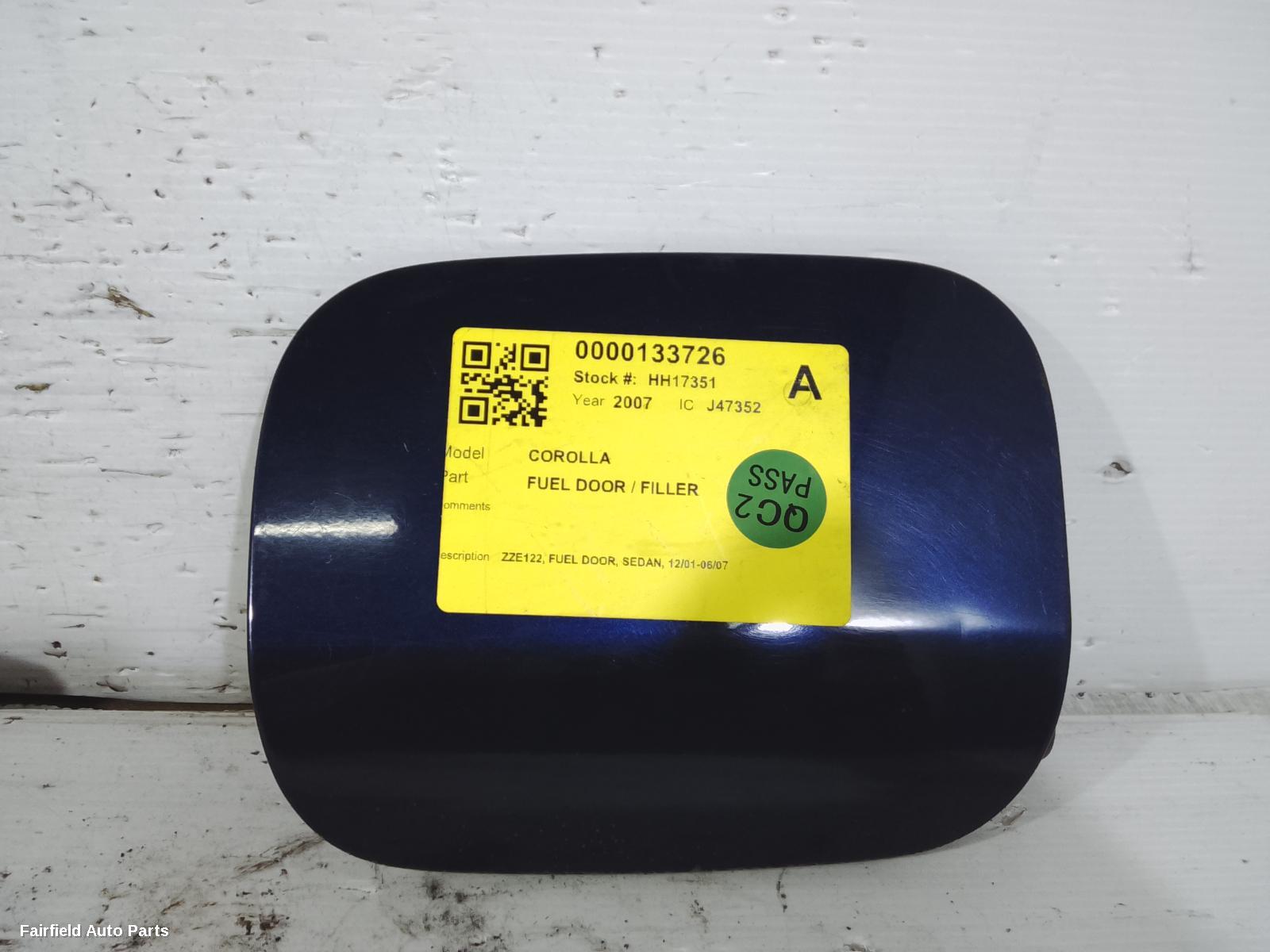 2001-2007 Toyota Corolla Fuel Door Filler