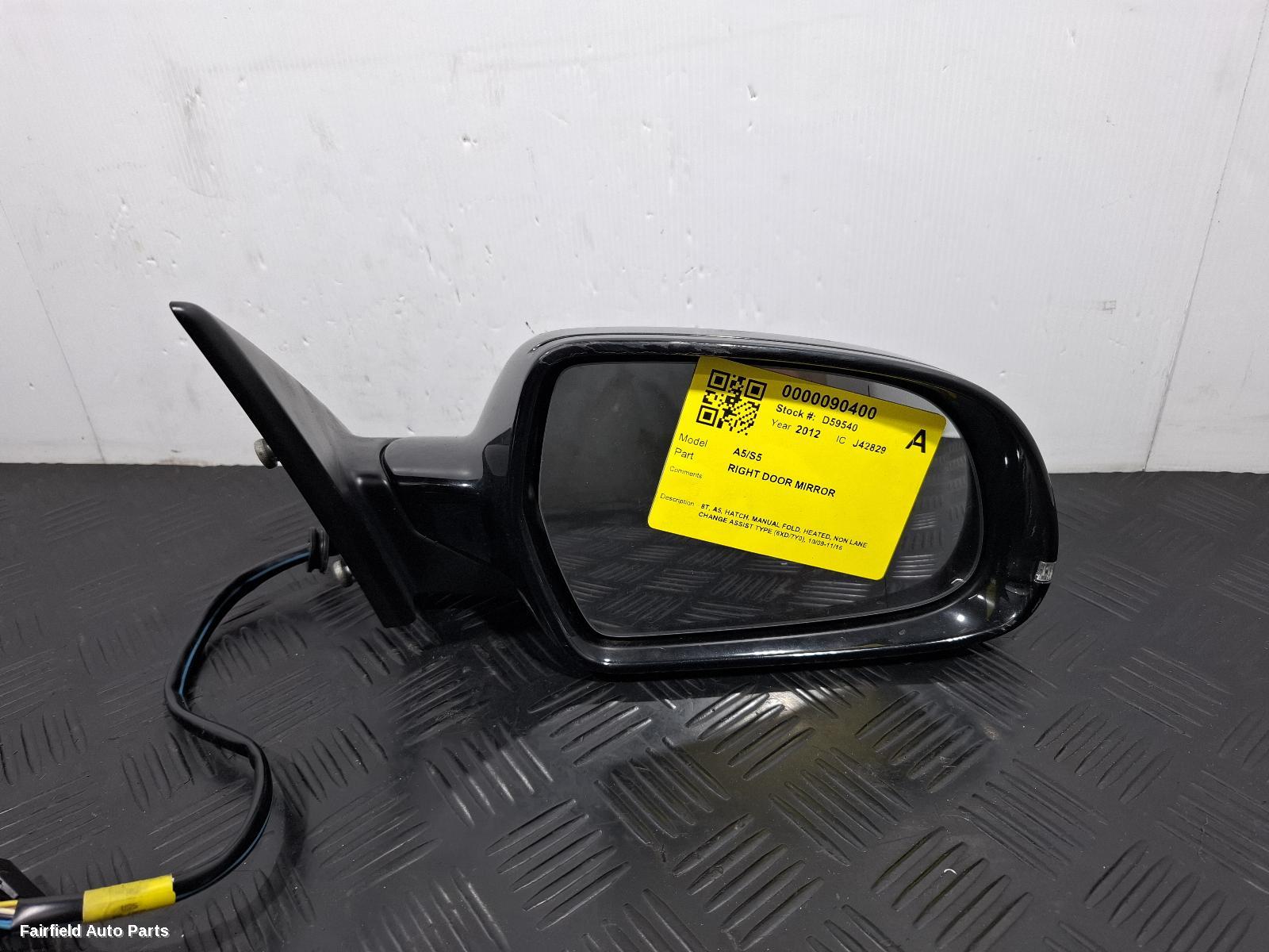 2009-2016 Audi A5 Right Door Mirror